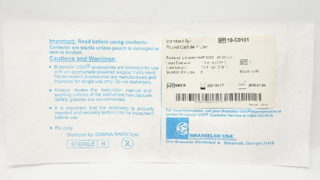 Brasseler 10-C0101 Standard Bur Round Carbide Fluted (x)