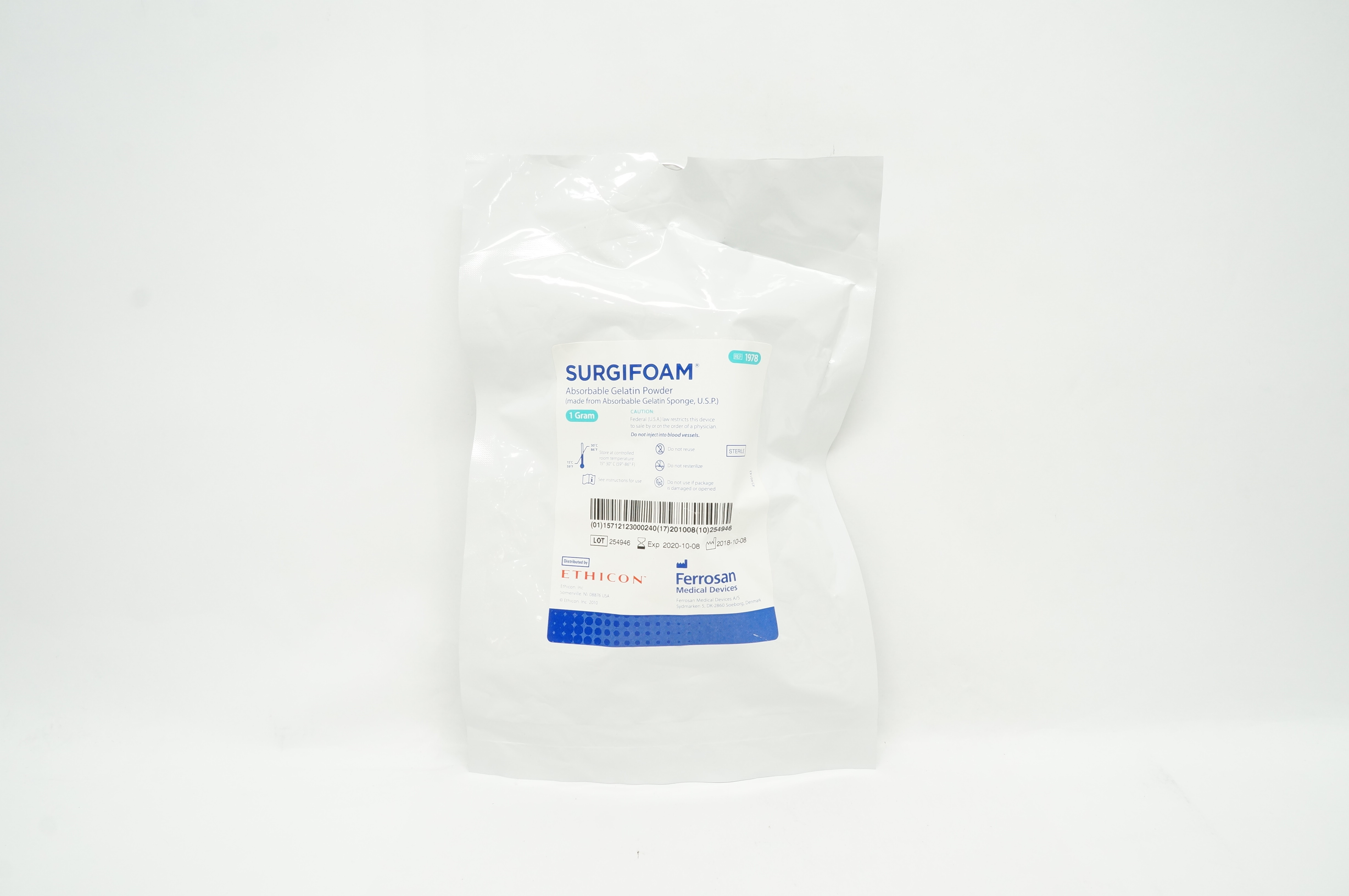 Ethicon 1978 Ferrosan Surgifoam Absorbable Gelatin Powder 1 Gram (x)