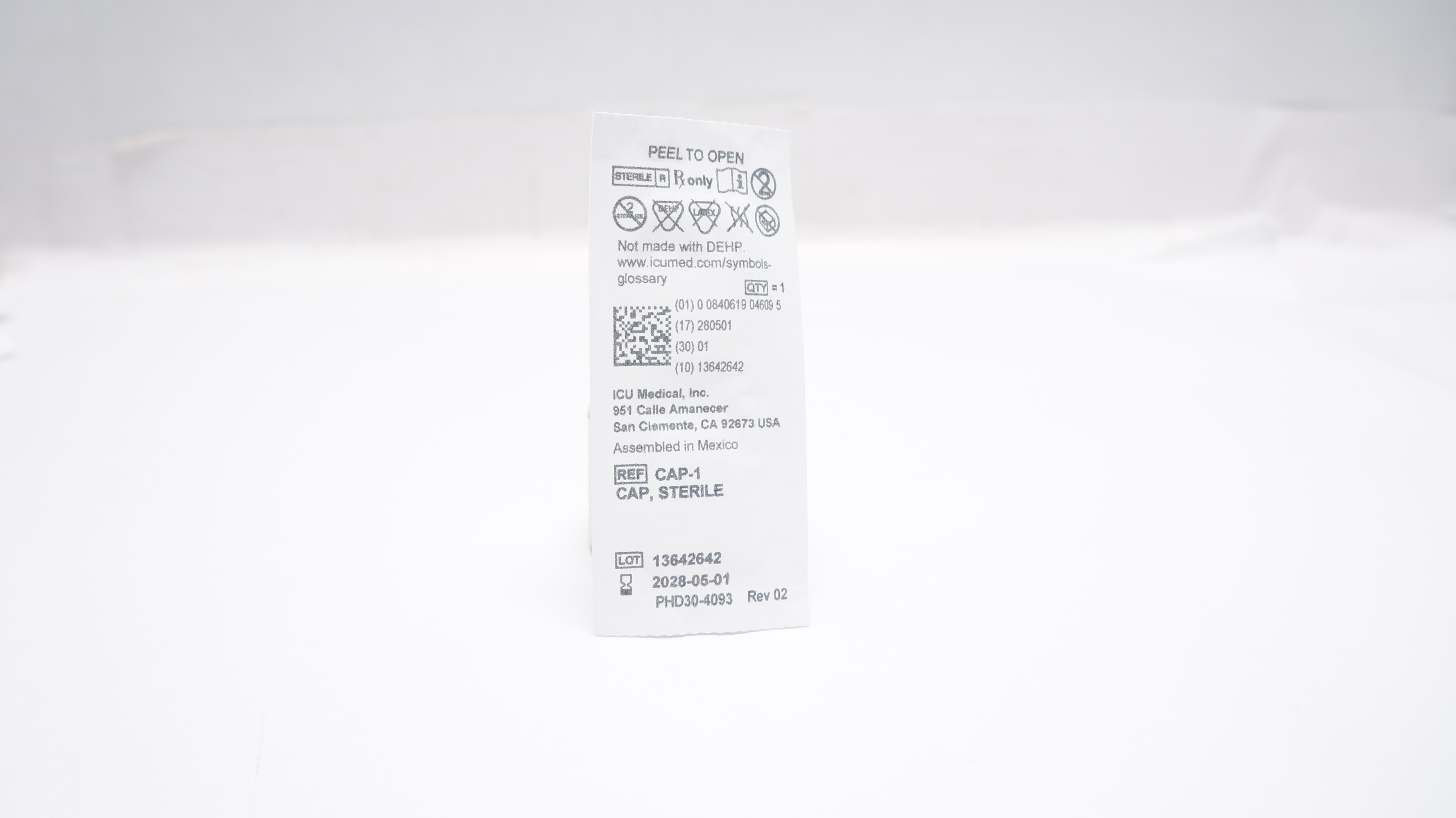 ICU MEdical CAP-1 CAP, Sterile