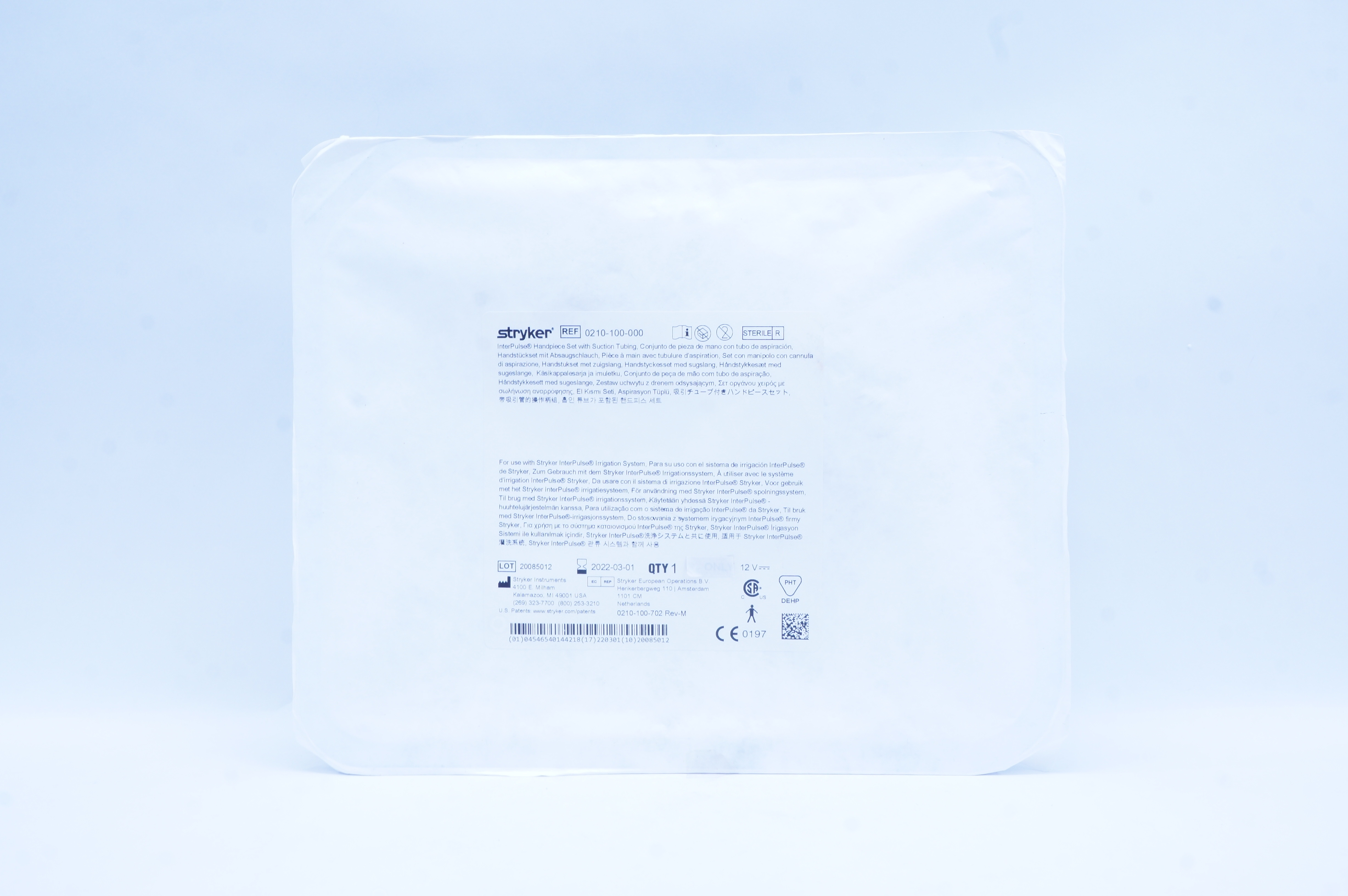 Stryker 0210-100-000 InterPulse Handpiece Set with Suction Tubing