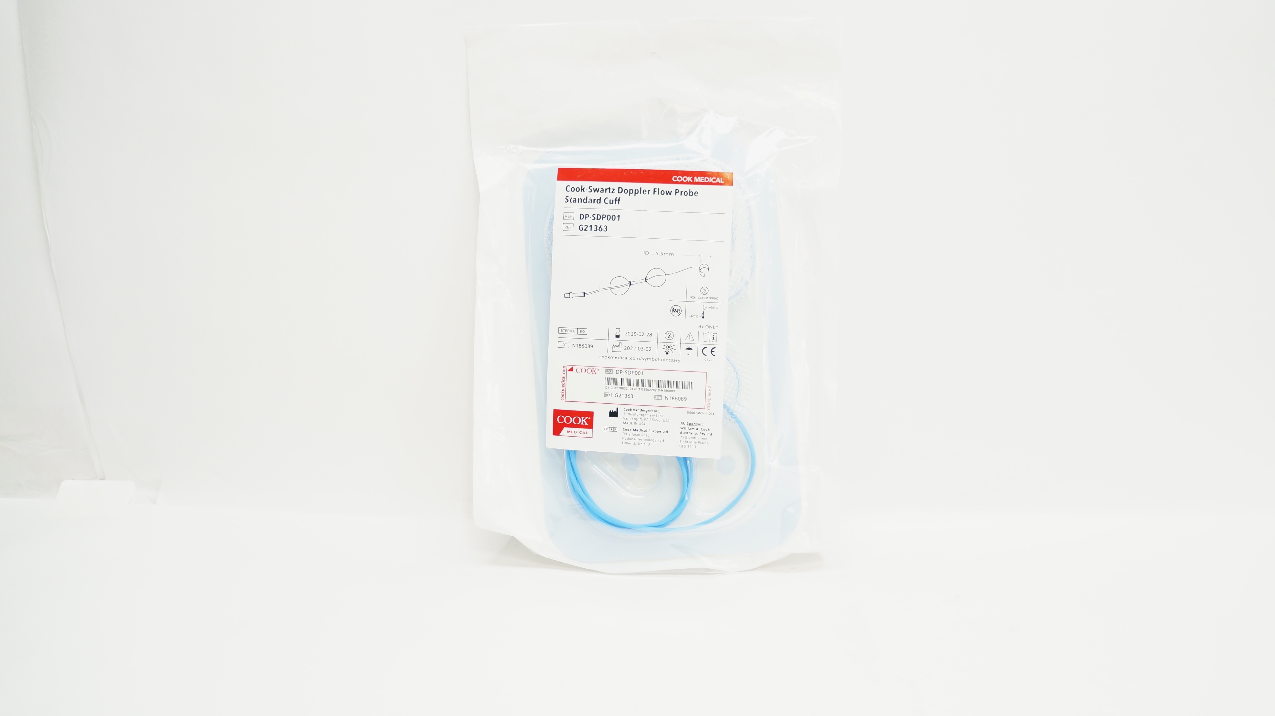 Cook Medical G21363 Cook-Swartz Doppler Flow Probe Standard Cuff, I.D. 5.5mm