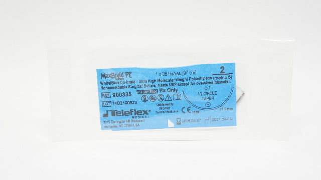Teleflex 900335 2 MaxBraid PE Suture, C-7 1/2c Taper, 38inch