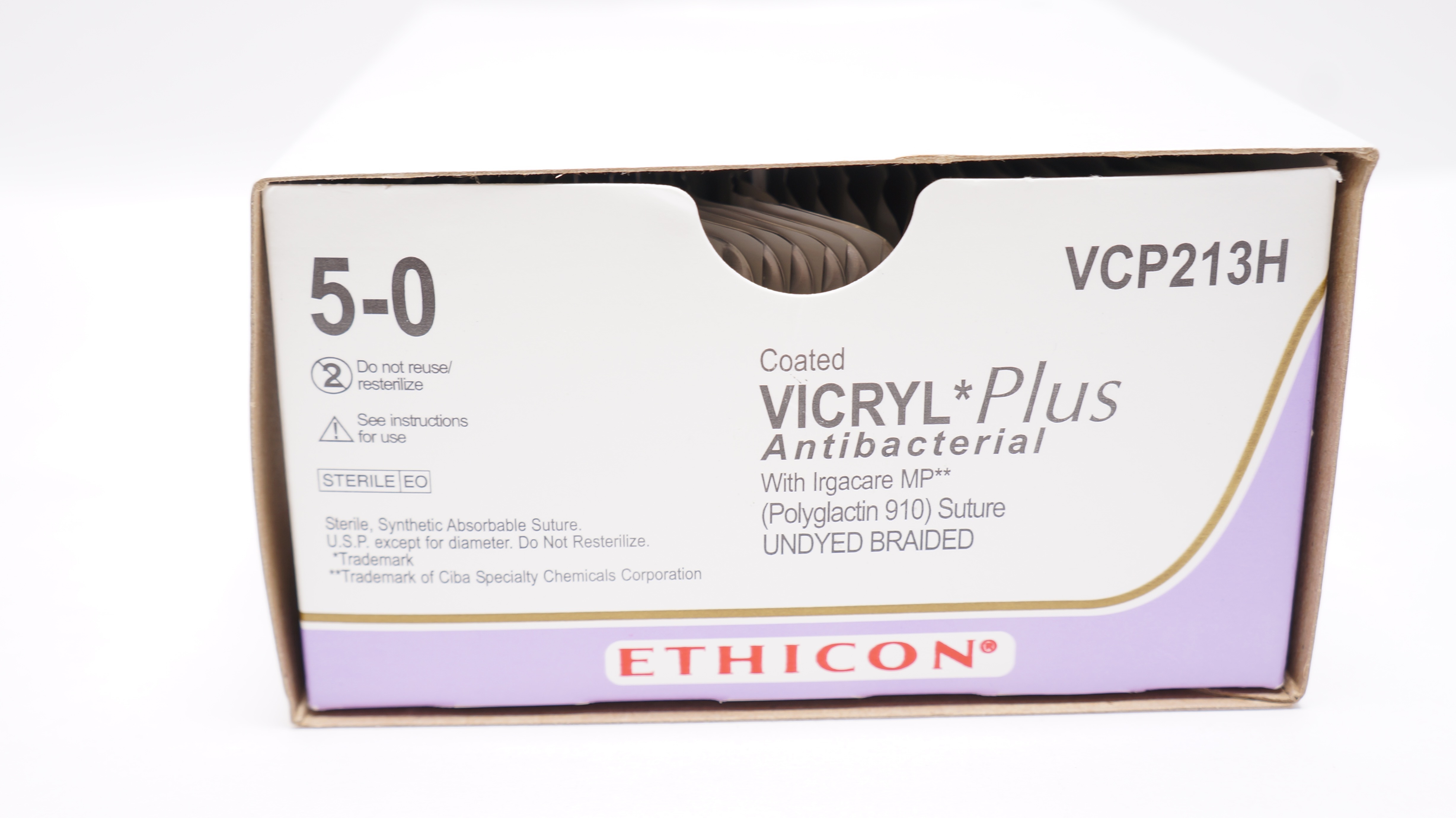 Ethicon VCP213H 5-0 VICRYL Plus Stre RB-1 17mm 1/2c Taper 27inch (x) - Box of 30