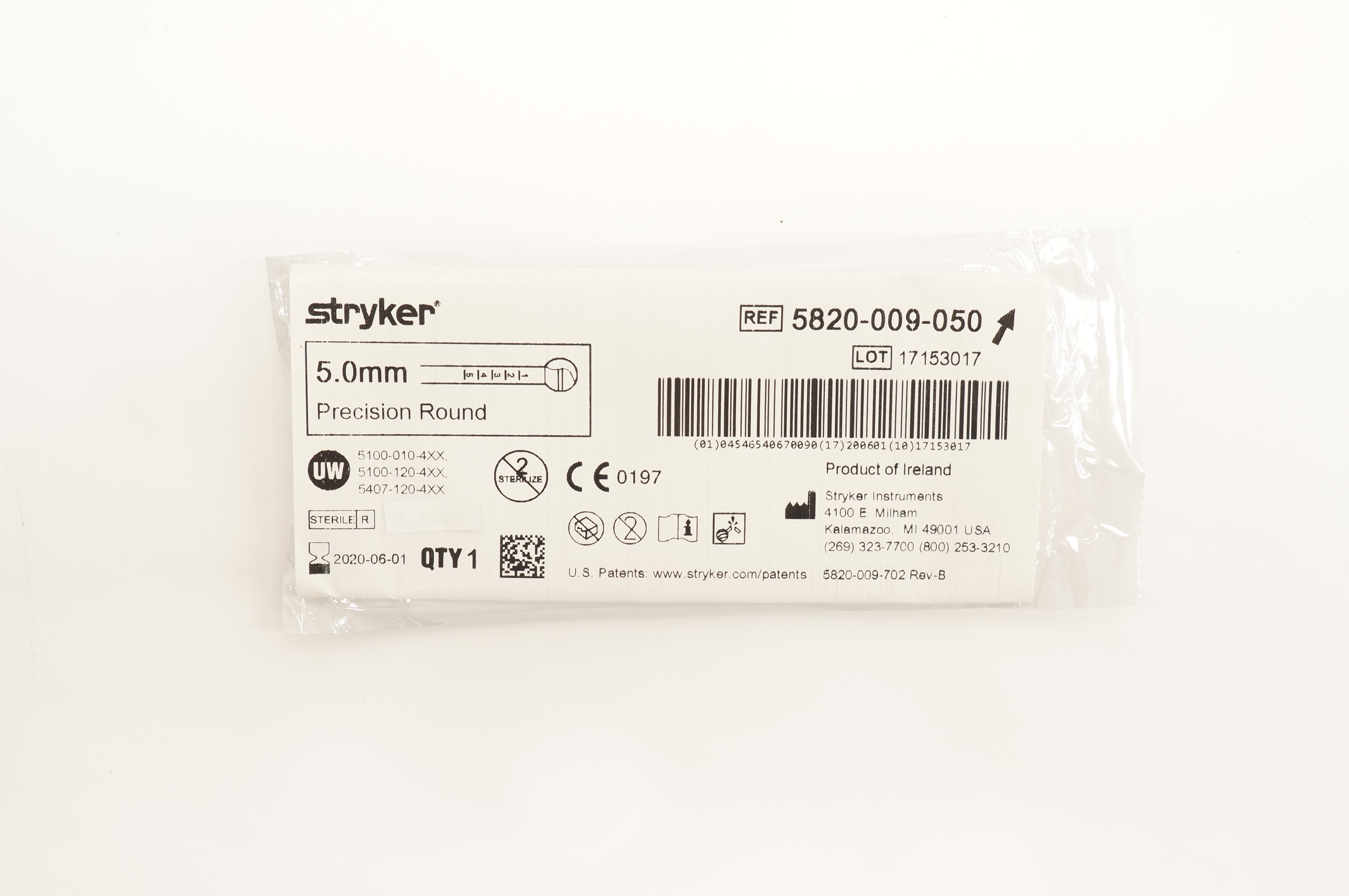 Stryker 5820-009-050 Precision Round 5.0mm (x)