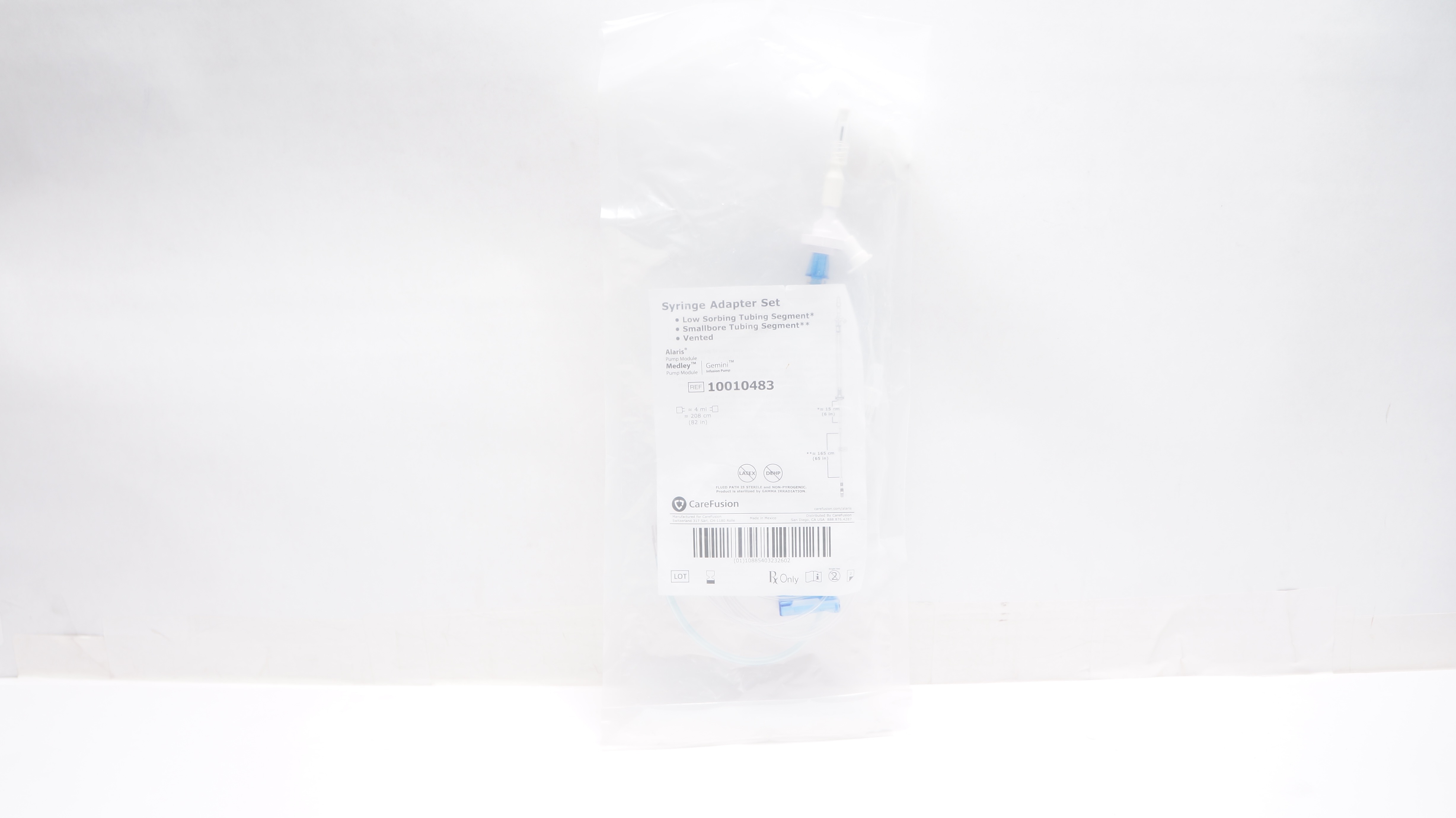 CareFusion 10010483 Alaris Syringe Adapter Set 4mL x 82inch