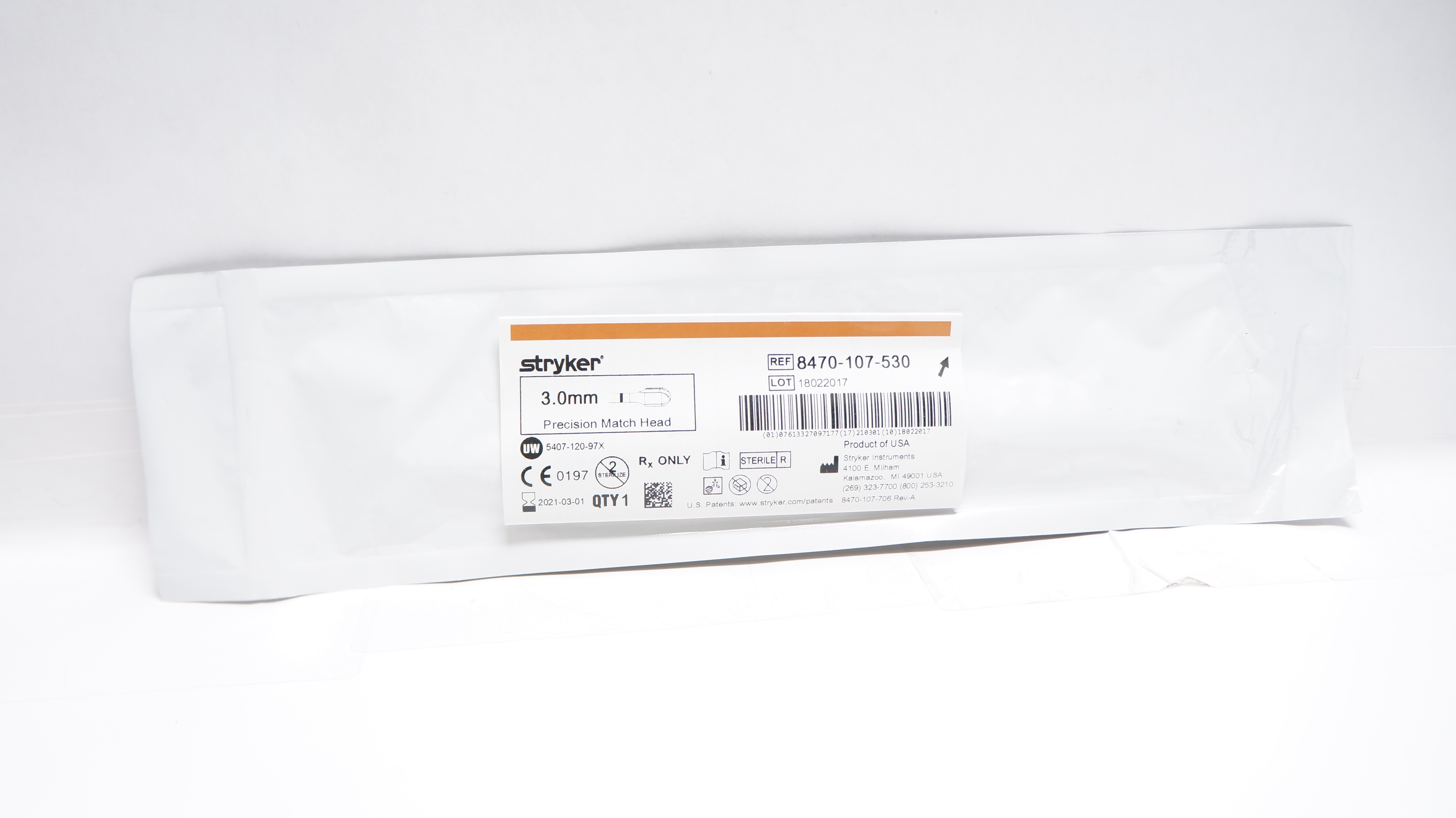 Stryker 8470-107-530 Precision Match Head 3.0mm (x)