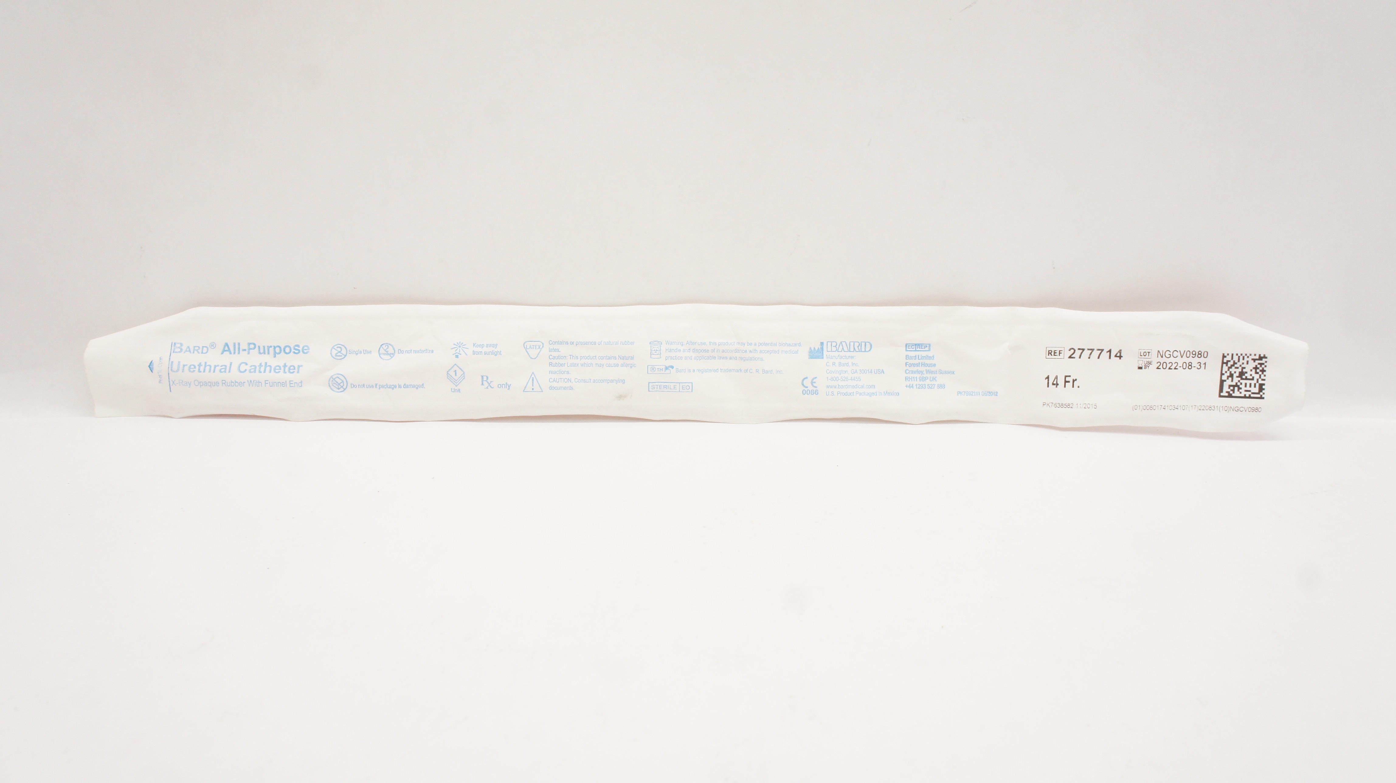 Bard 277714 All-Purpose Urethral Cath. 14Fr. w/Funnel End (x)