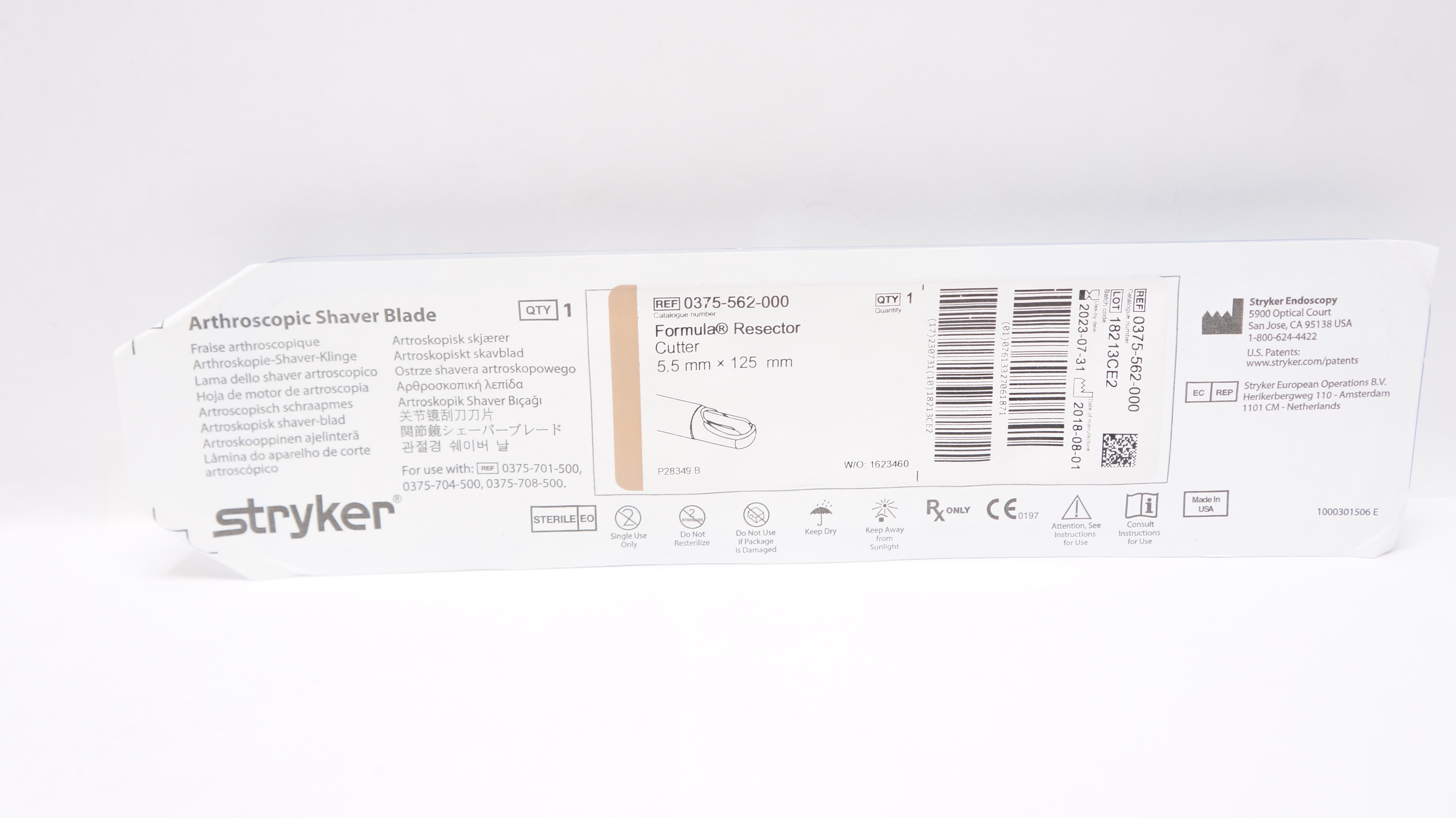 Stryker 0375-562-000 Formula Resector Arthroscopic Shaver Blade 5.5mm (x)