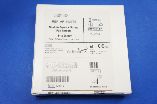 Arthrex AR-1403TB Bio-Interference Screw Full Thread 11 x 28mm (x)