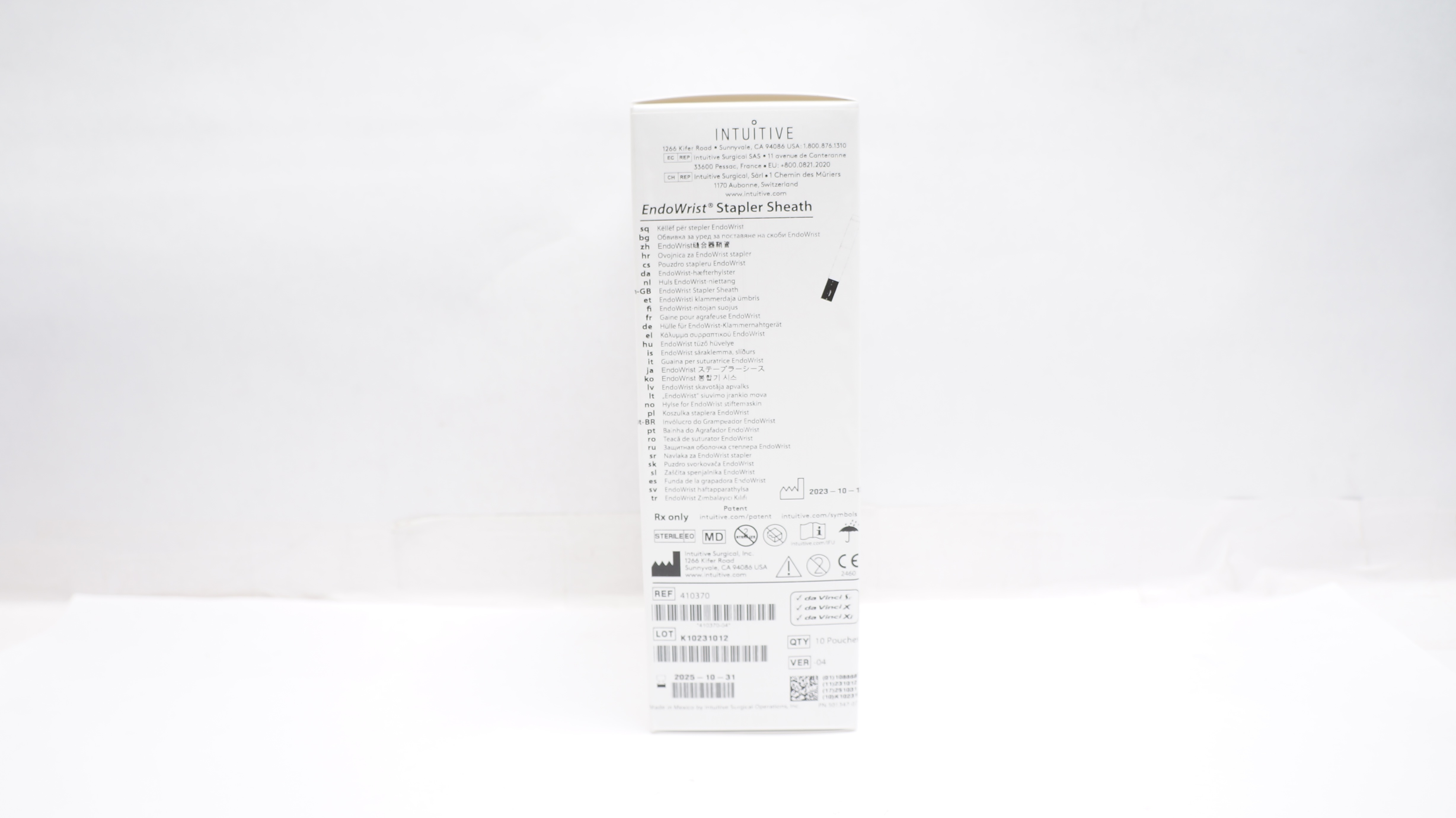 Intuitive Surgical 410370 da Vinci Si/X/Xi EndoWrist Stapler Sheath-Box of 10