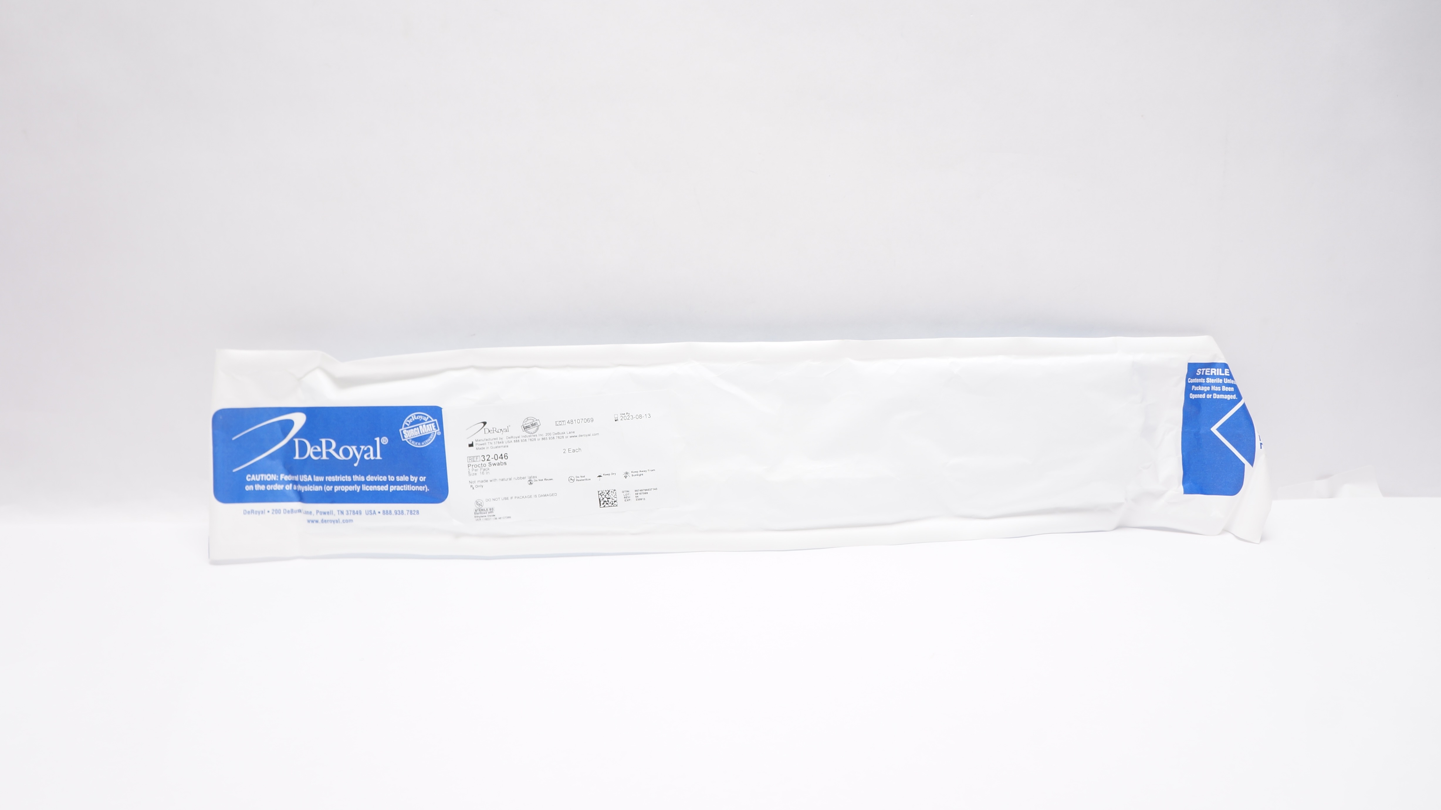 DeRoyal 32-046 Procto Swabs, Size 16 inch (x) - Pack of 2