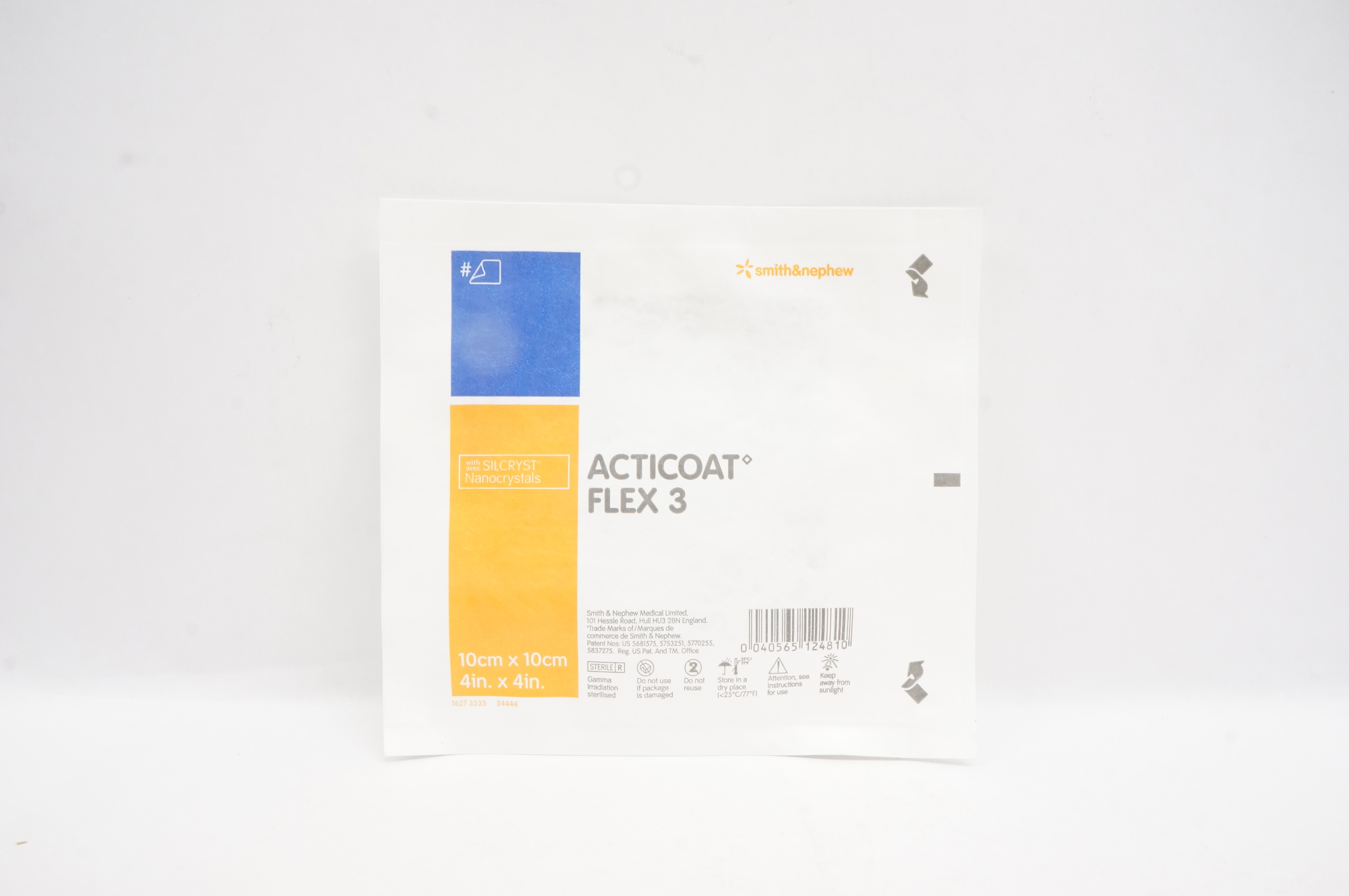Smith&Nephew 66800406 Acticoat Flex 3, 4inch x 4inch (x)