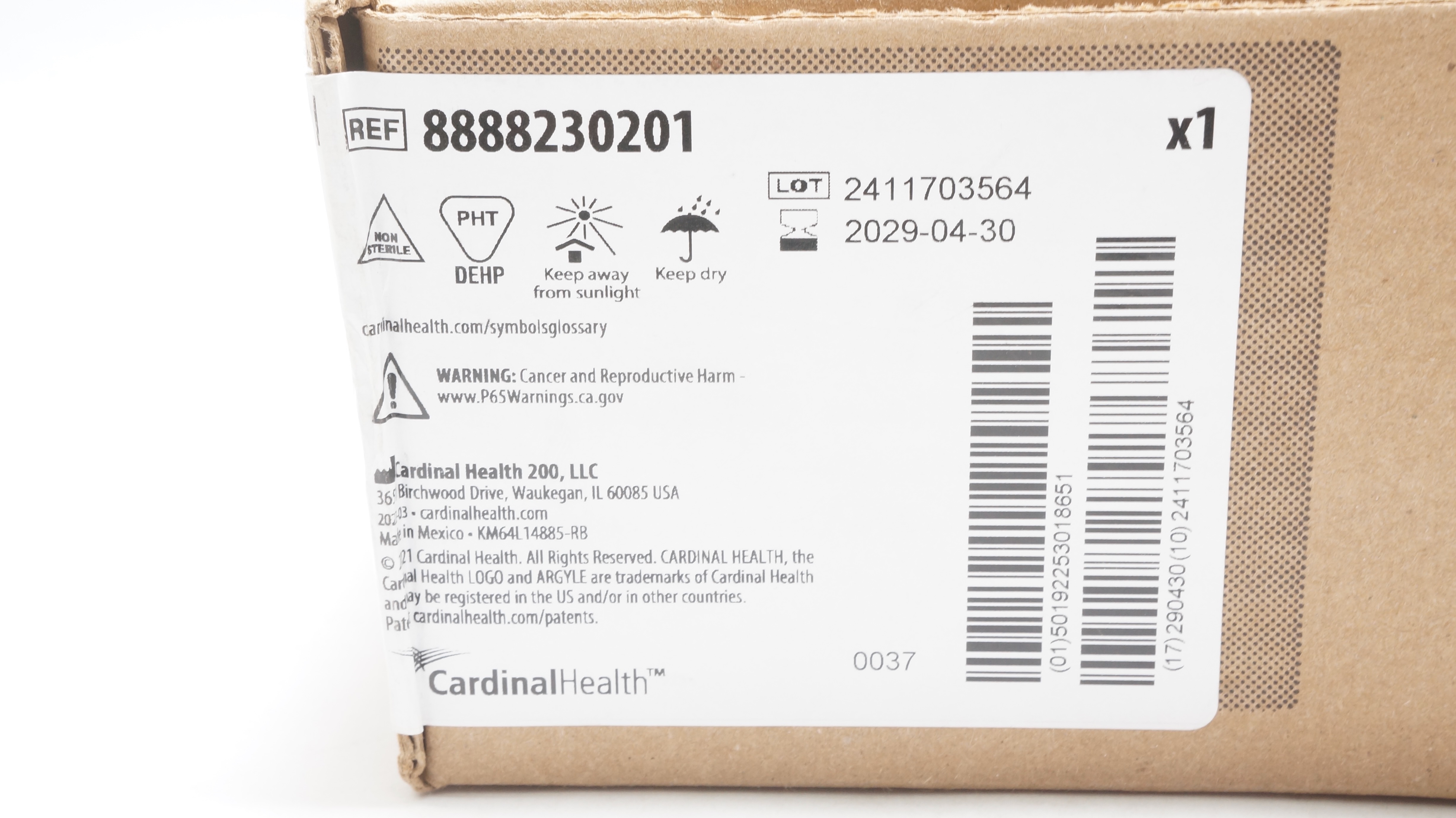 Cardinal Health 8888230201 Argyle Oxygen Bubble Tubing 3mm x 30mm