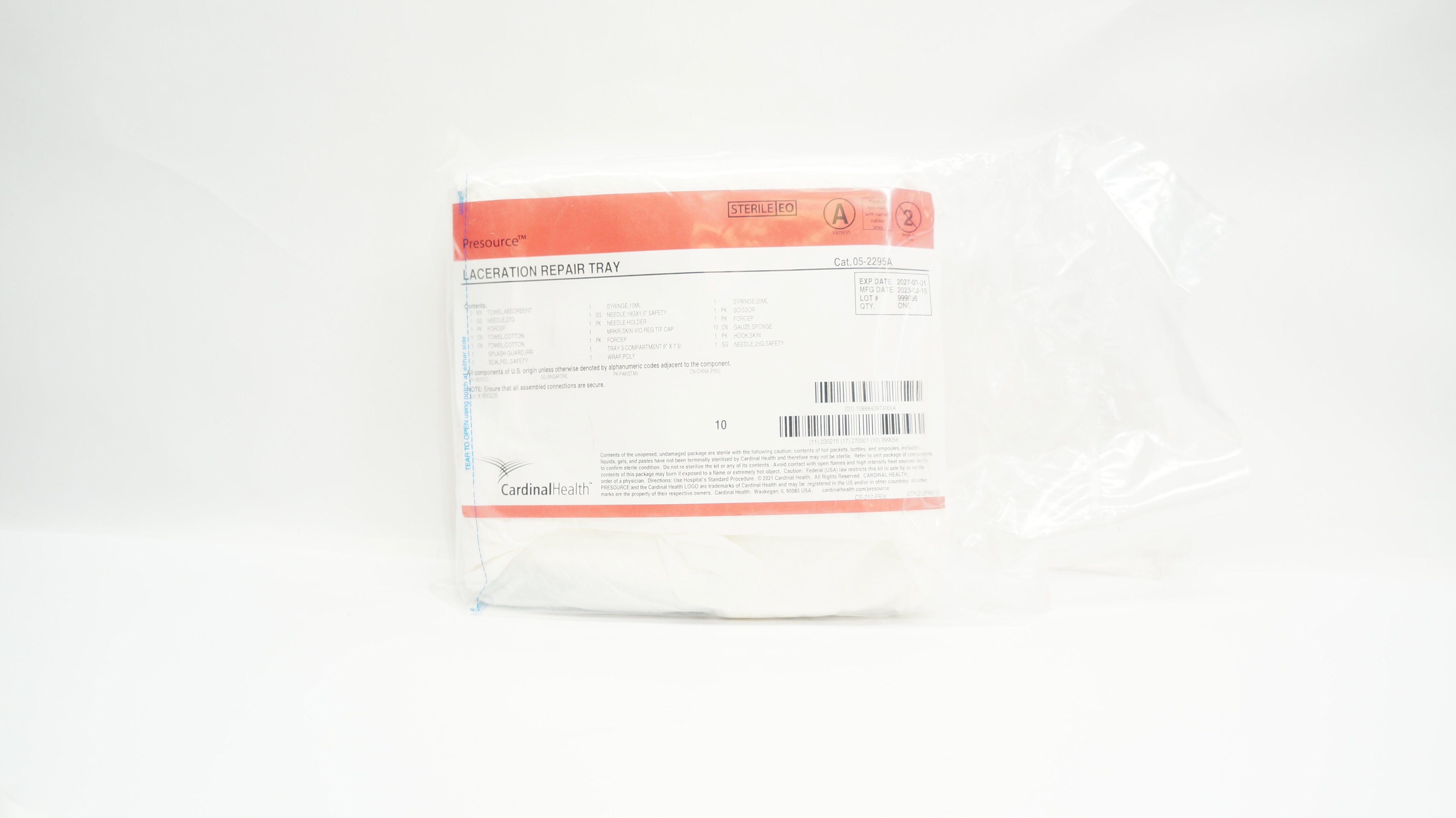 Cardinal Health 05-2295A Presource Laceration Repair Tray