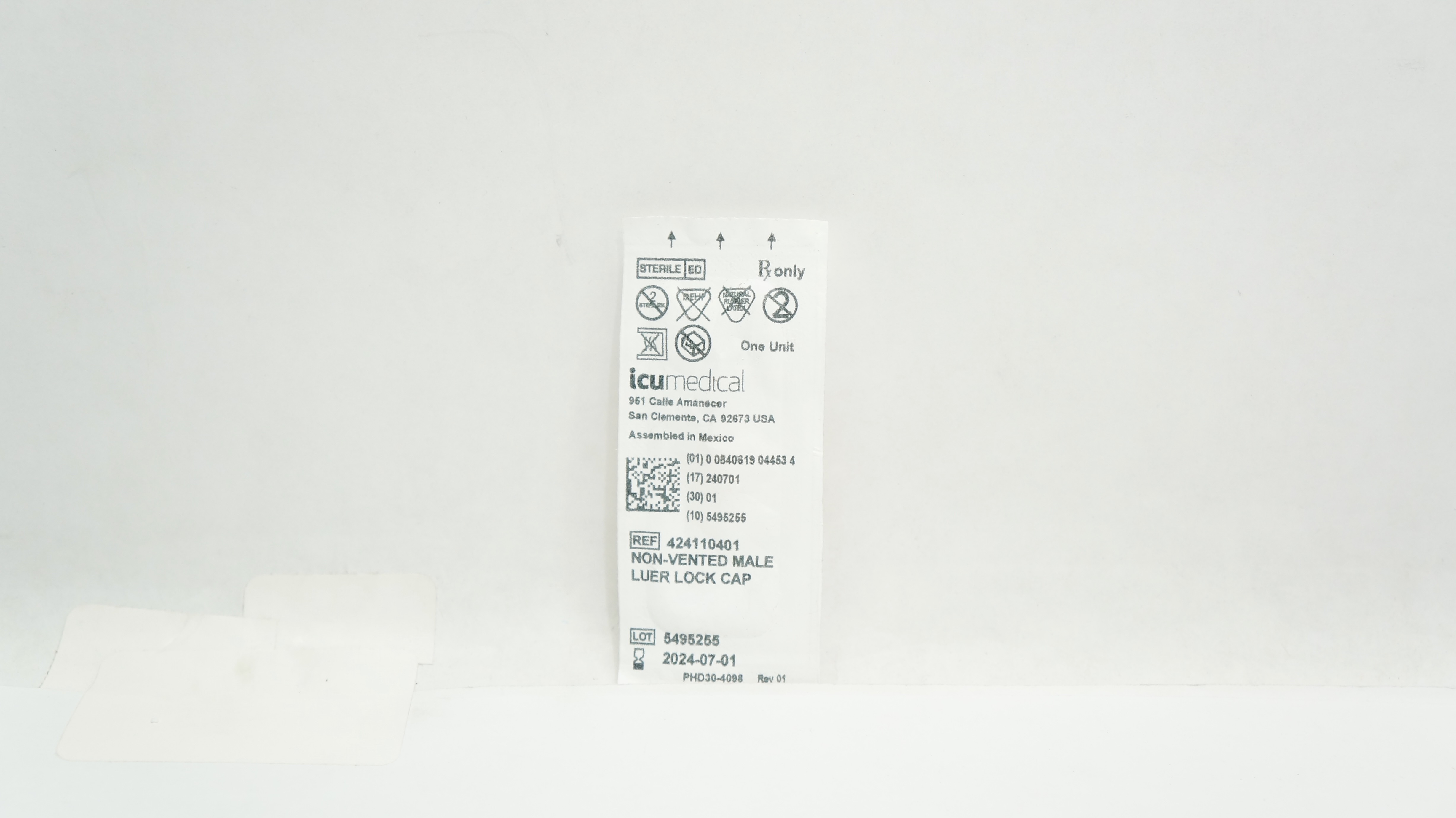 ICU Medical 424110401 Non-Vented Male Luer Lock Cap