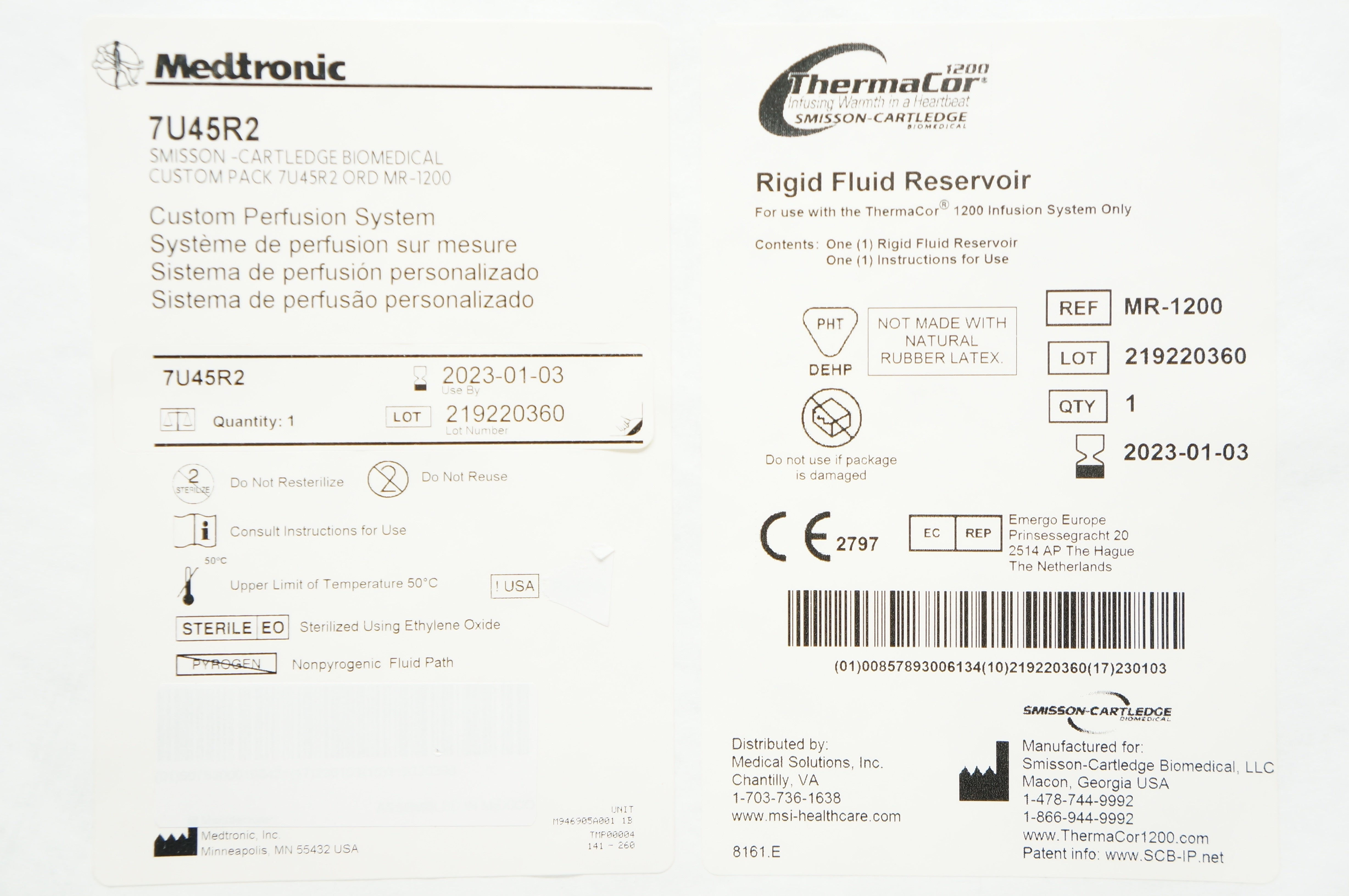 Medtronic 7U45R2 ThermaCor Rigid Fluid Reservoir (x)