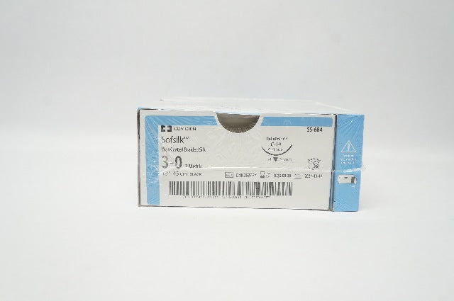 Covidien SS-684 3-0 Sofsilk Wax Coated SIlk, C-14 3/8 24mm, 18inch - Box of 36