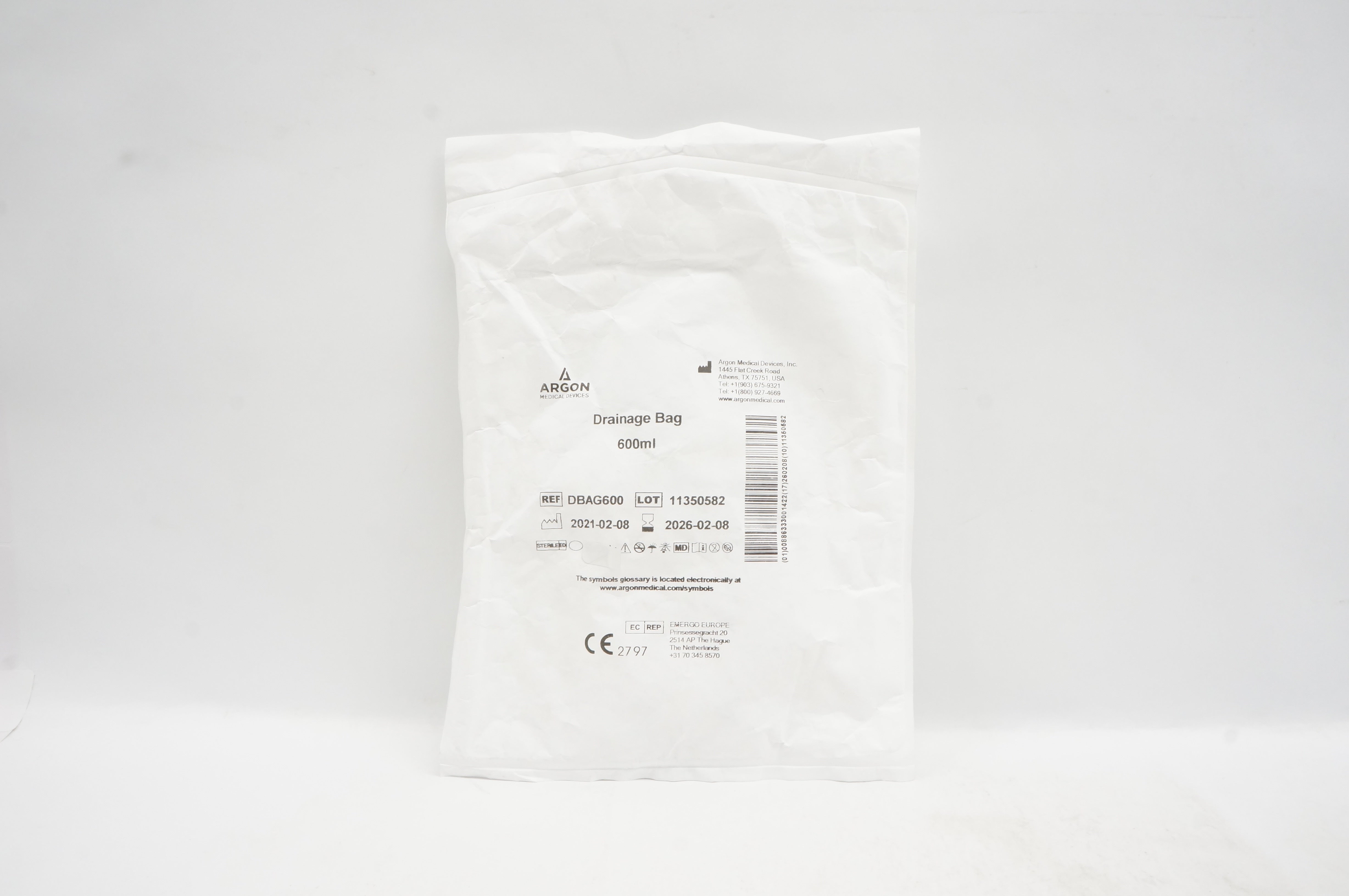 Argon DBAG600 Drainage Bag 600mL