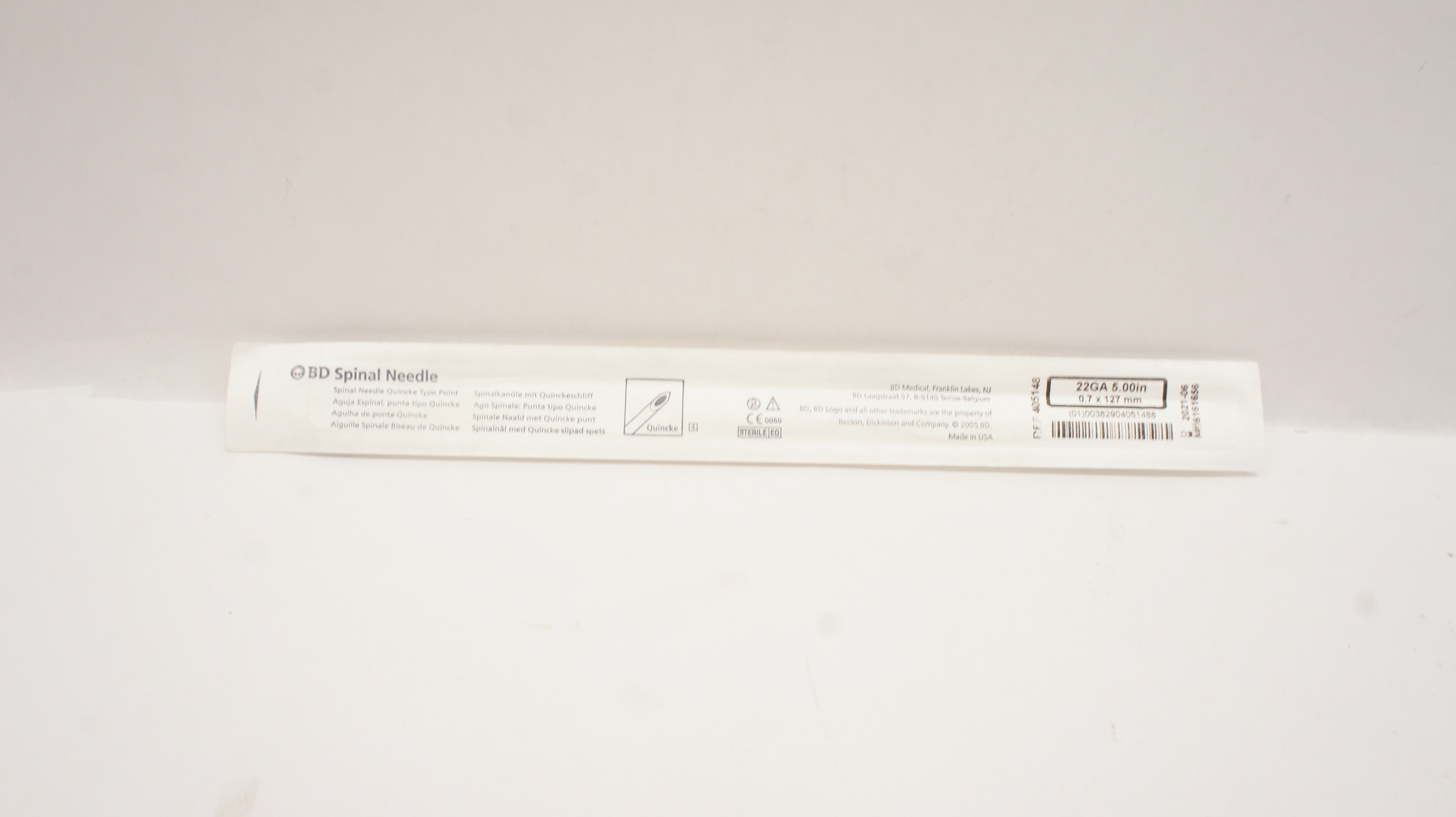 BD 405148 Spinal Ndle Quincke Type Point 22GA x 5.00inch (x)