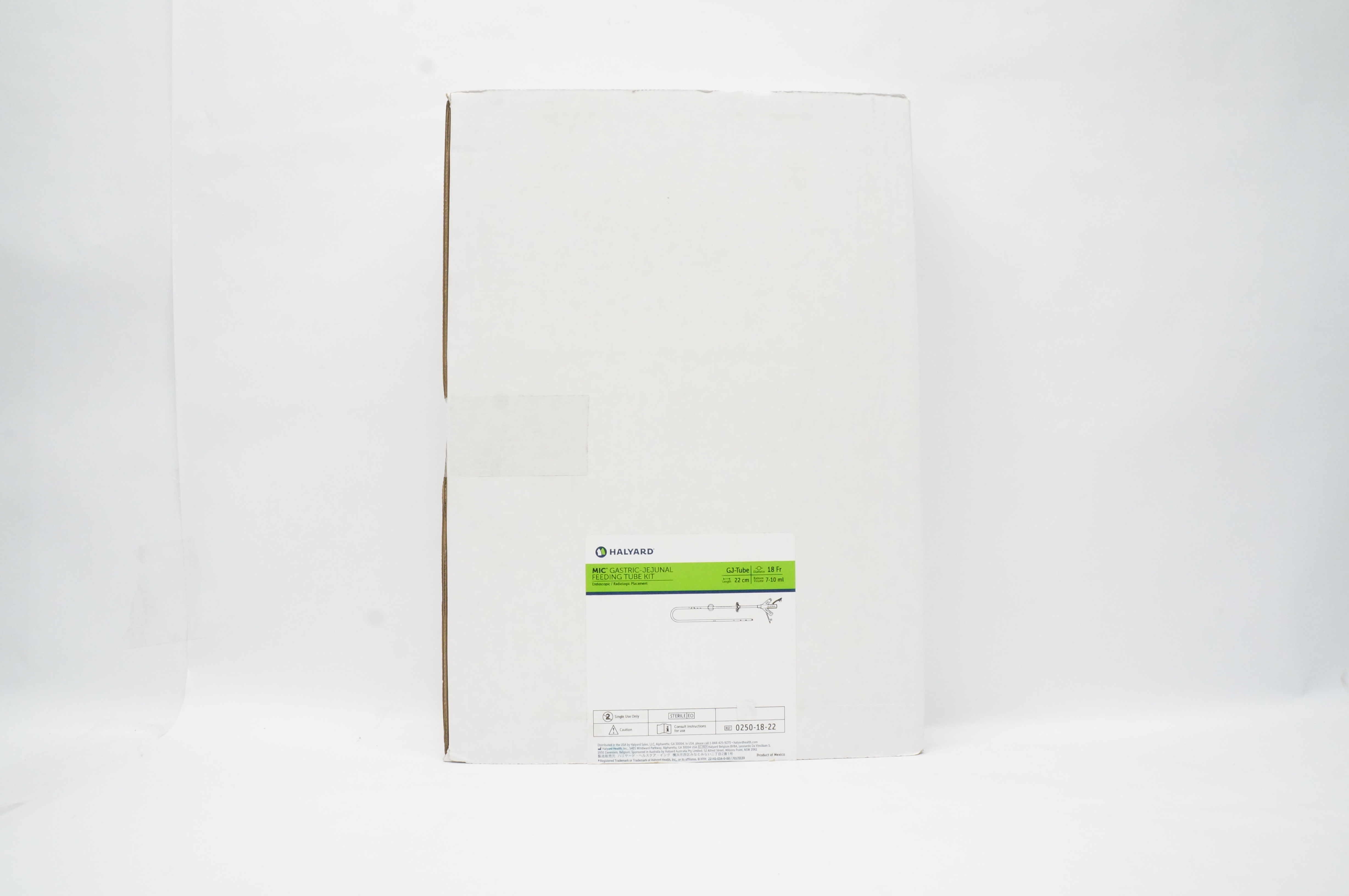 Halyard 0250-18-22 MIC Gastric-Jejunal Feeding Tube Kit 18Fr x 22cm 7-10ml (x)