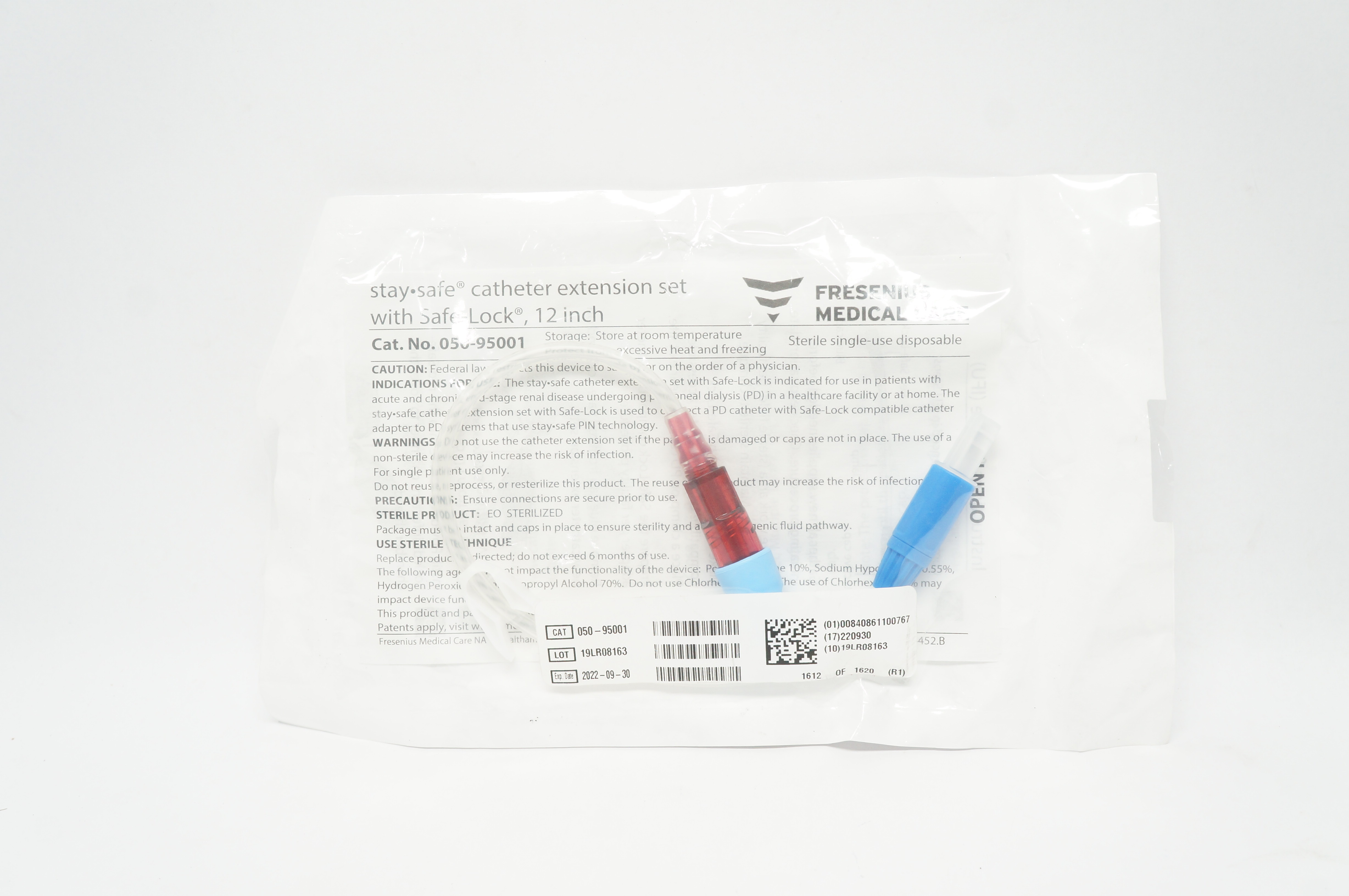 Fresenius 050-95001 Stay•Safe Cath. Extension Set with Safe-Lock 12 Inch