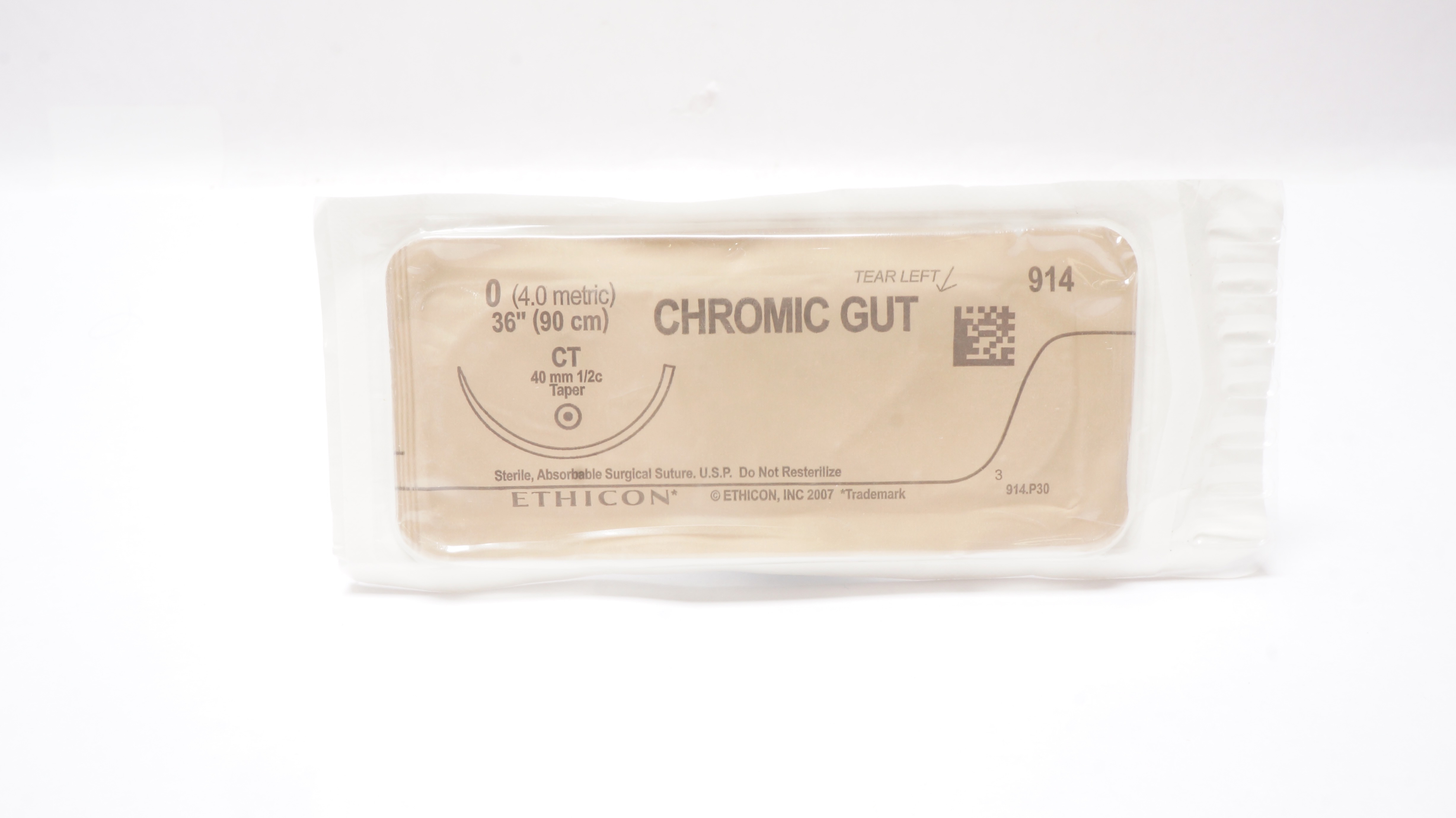 Ethicon 914 0 Chromic Gut CT 40mm 1/2 Taper 36inch (x)