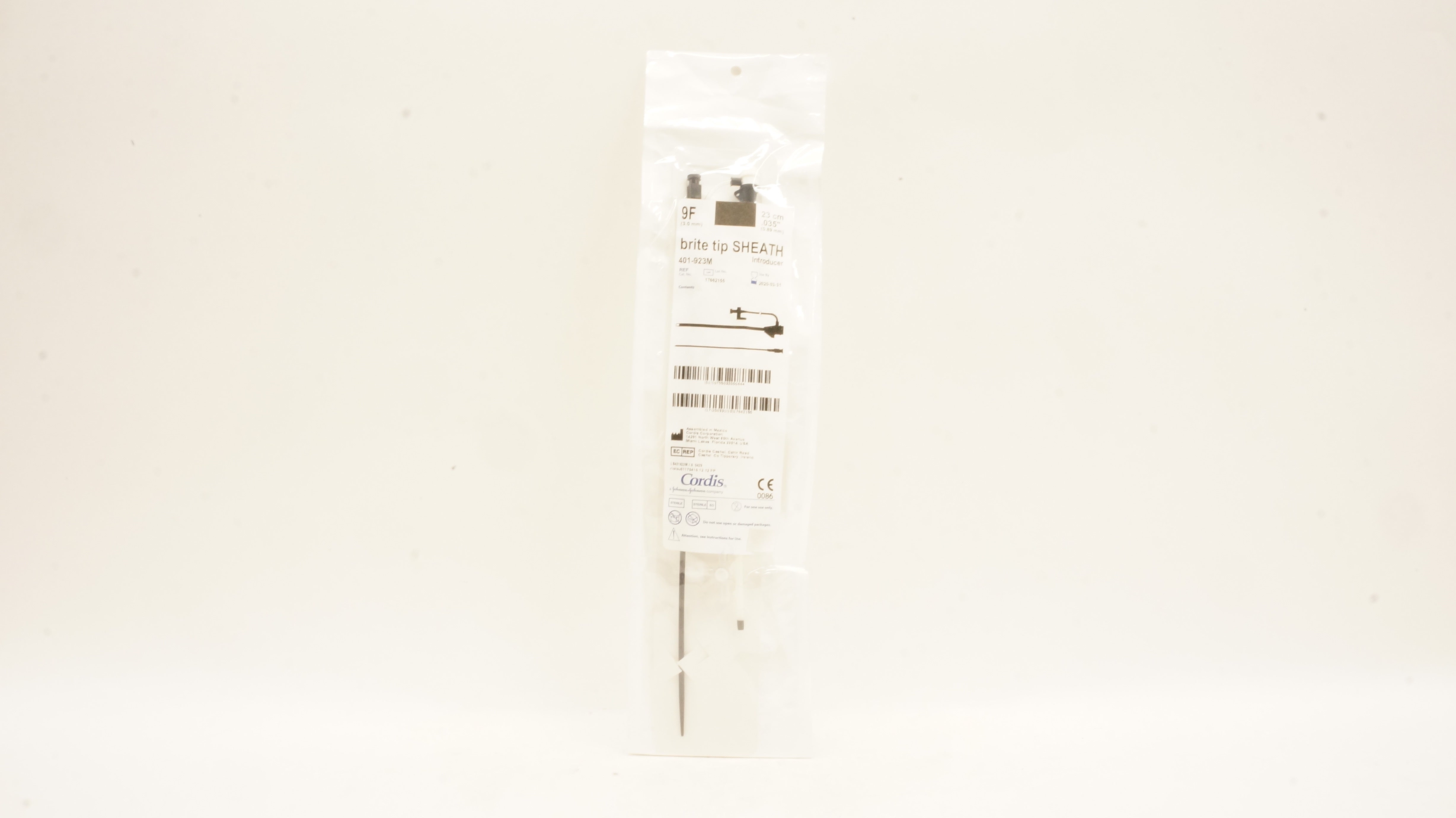 Cordis 401-923M Brite Tip Sheath Introducer 9F x 23cm x .035inch (x)