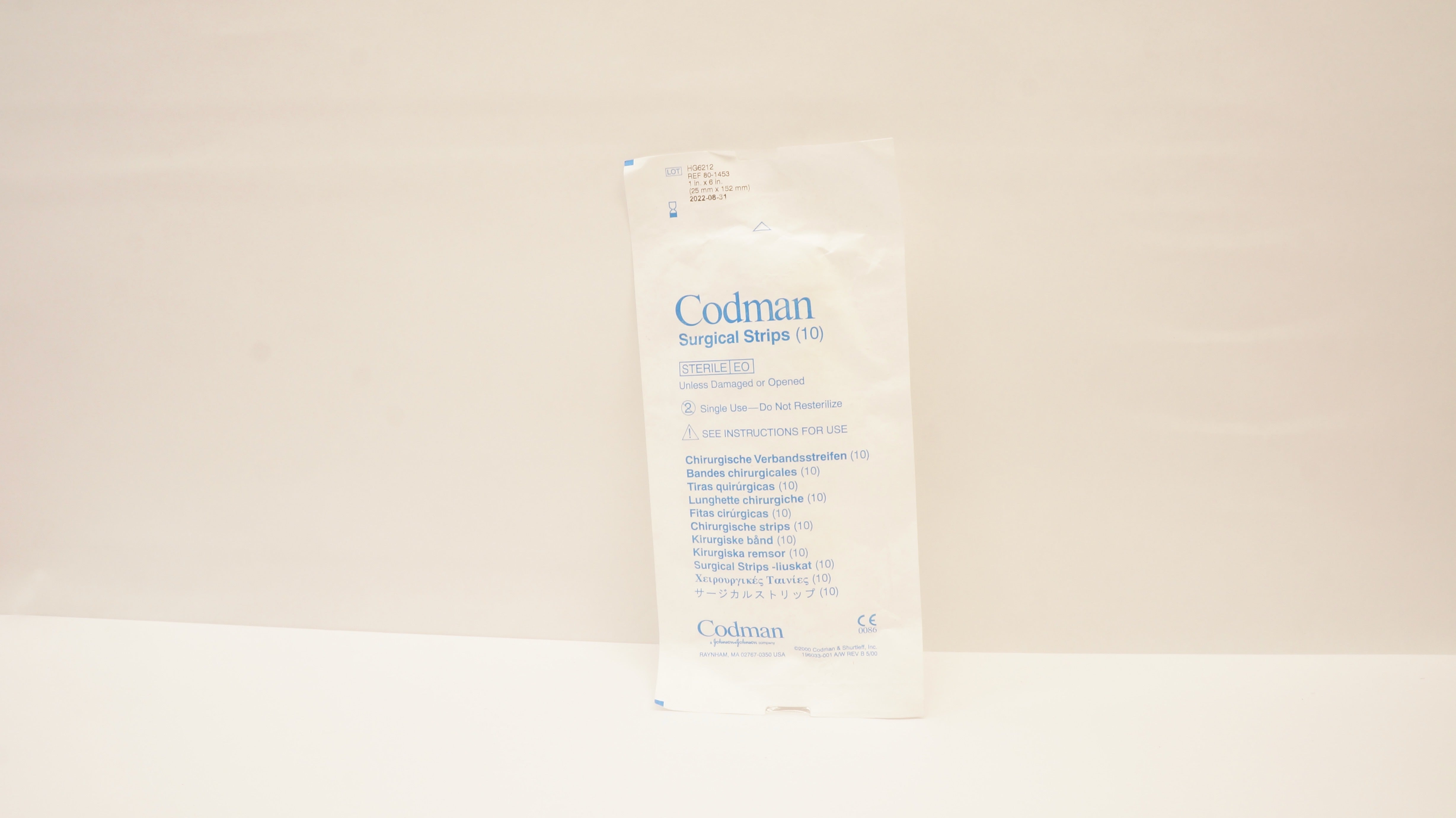 Codman 80-1453 Surgical Strips 1 inch x 6 inch (x) - Pack of 10