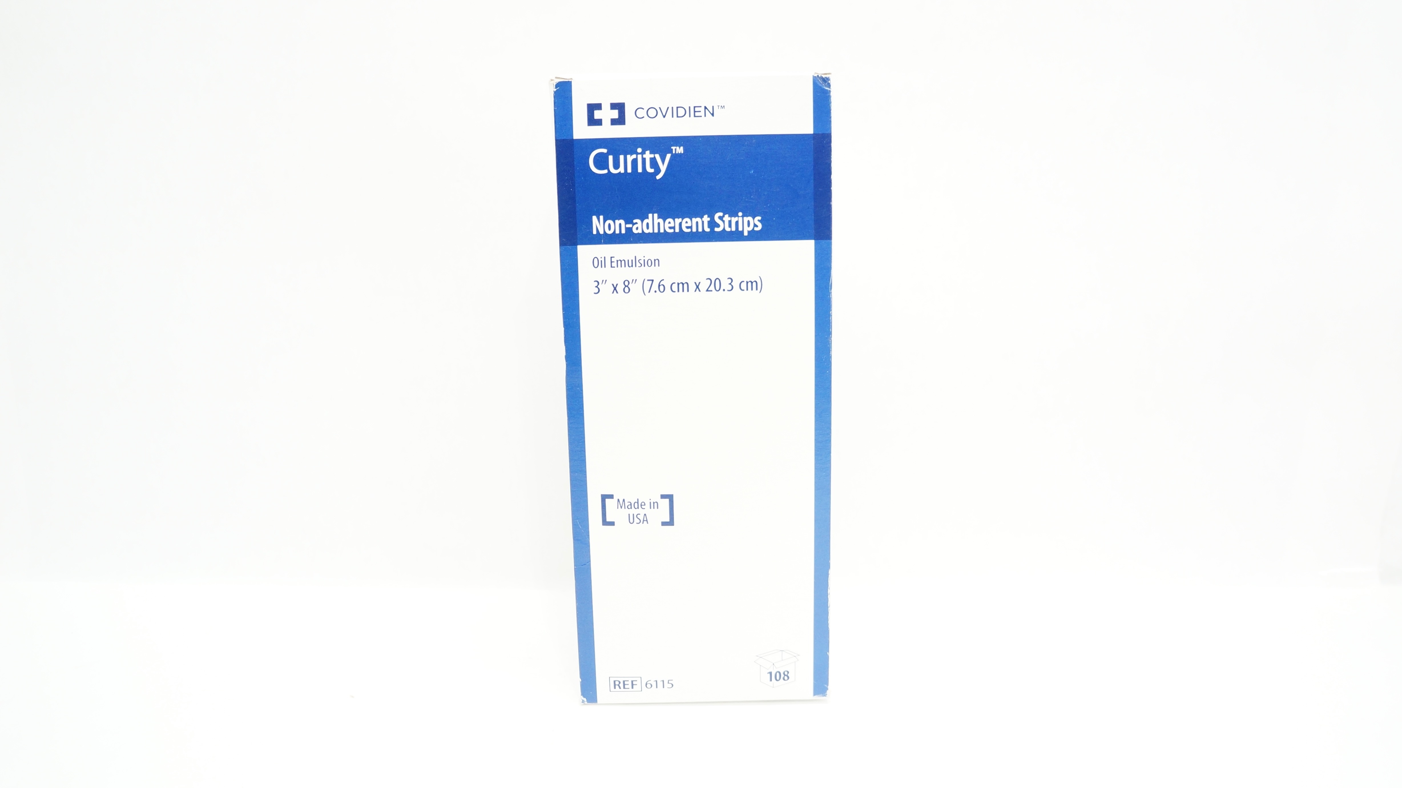 Covidien 6115 Curity Non-Adherent Strips Oil Emulsion 3inch x 8inch - Box of 108
