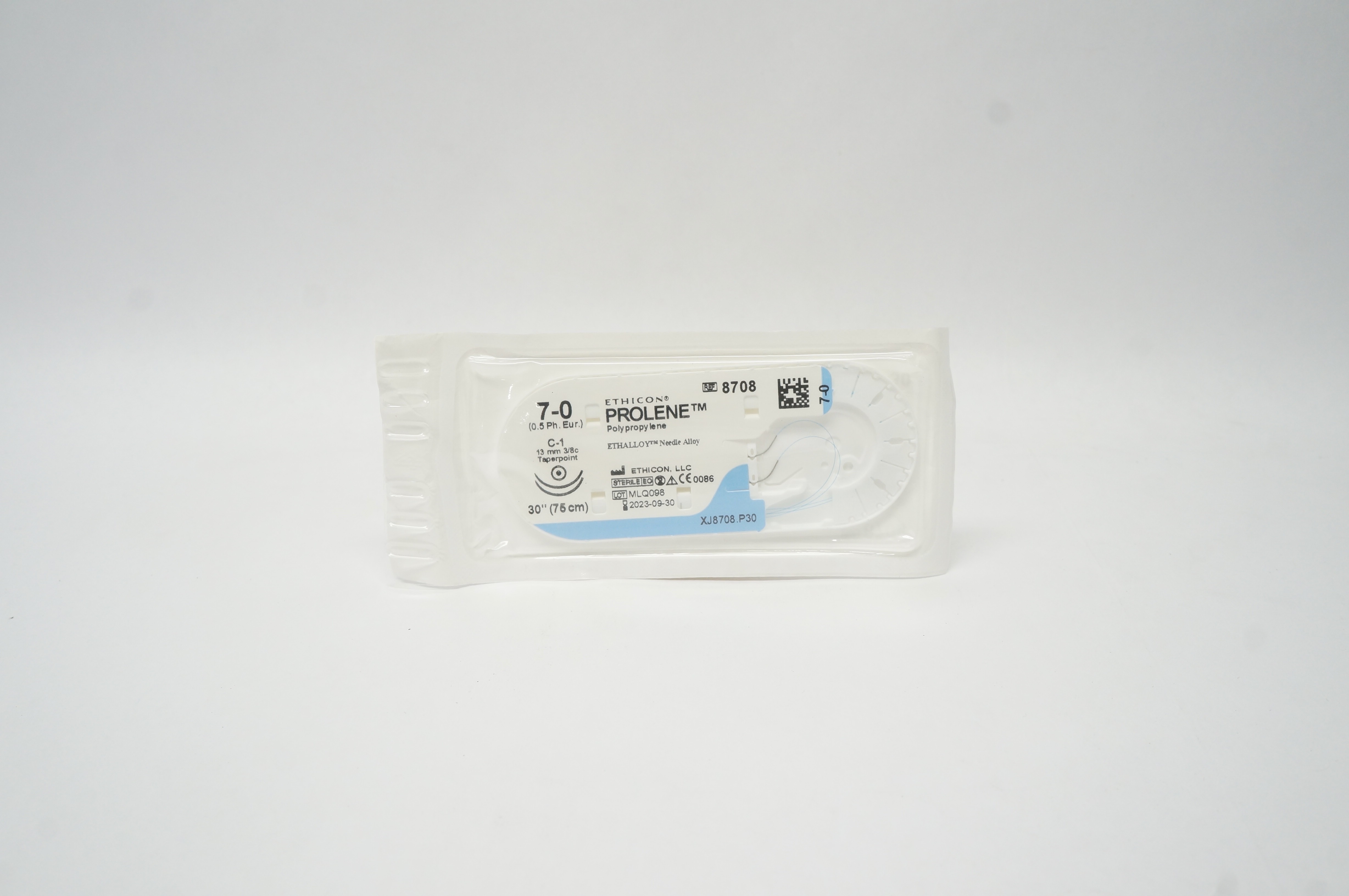 Ethicon 8708 7-0 Prolene Polypropylene Stre C-1 13mm 3/8c Taperpoint, 30inch