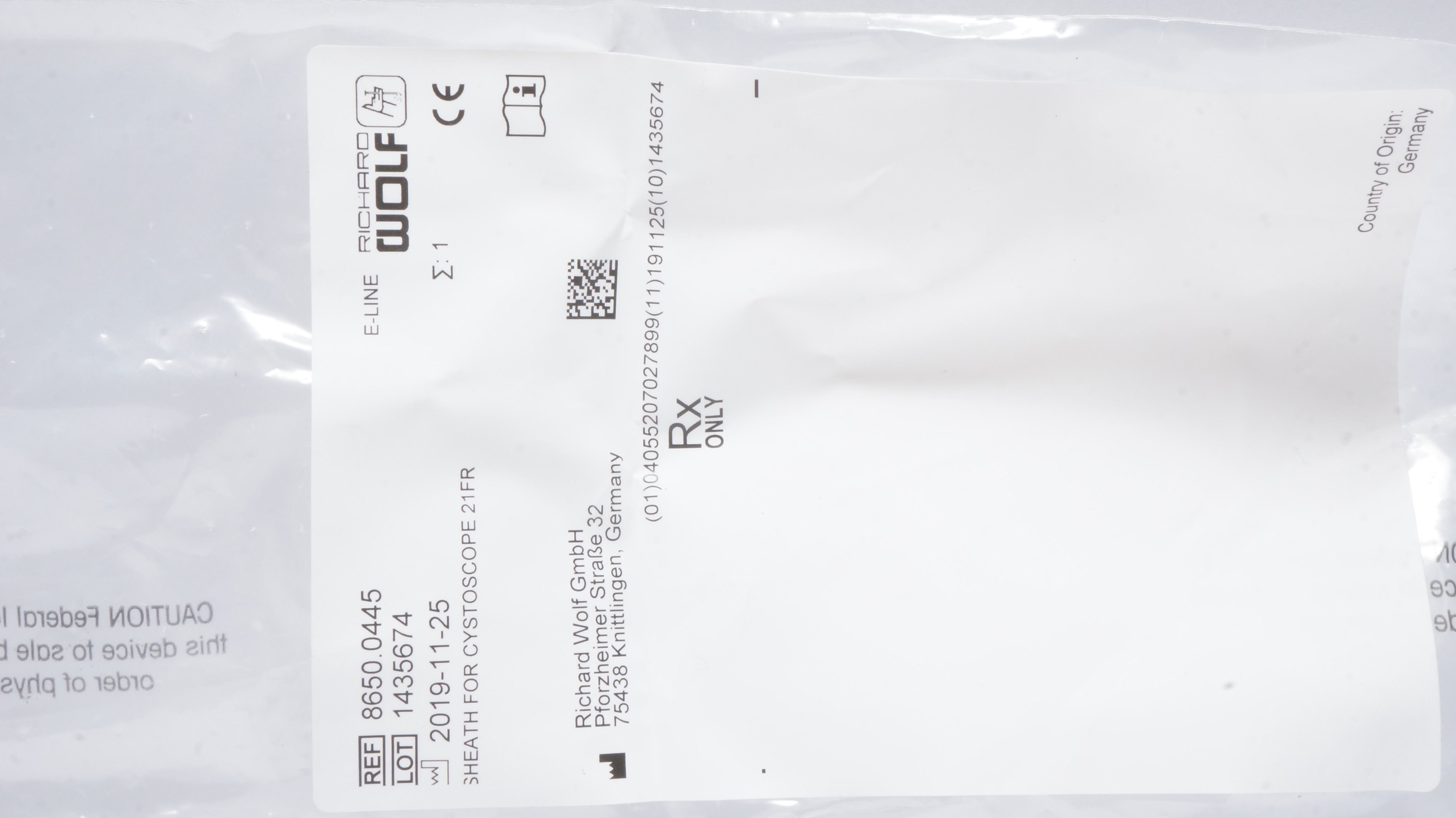 Richard Wolf 8650.0445 Sheath For Cystoscope 21Fr