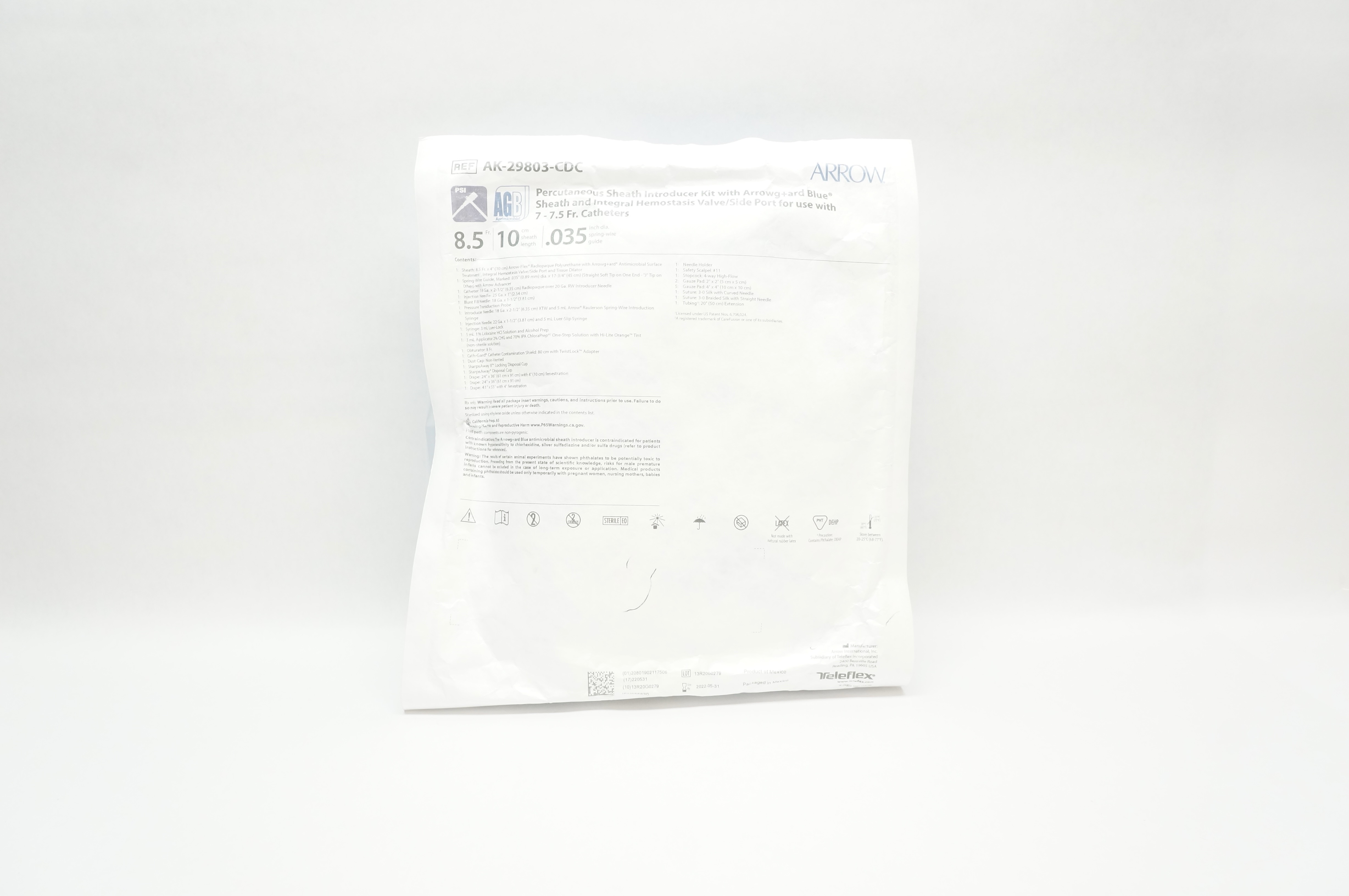 Arrow AK-29803-CDC Arrowgard Blue PSI Kit 8.5Fr x 10cm x 0.35 inch (x)