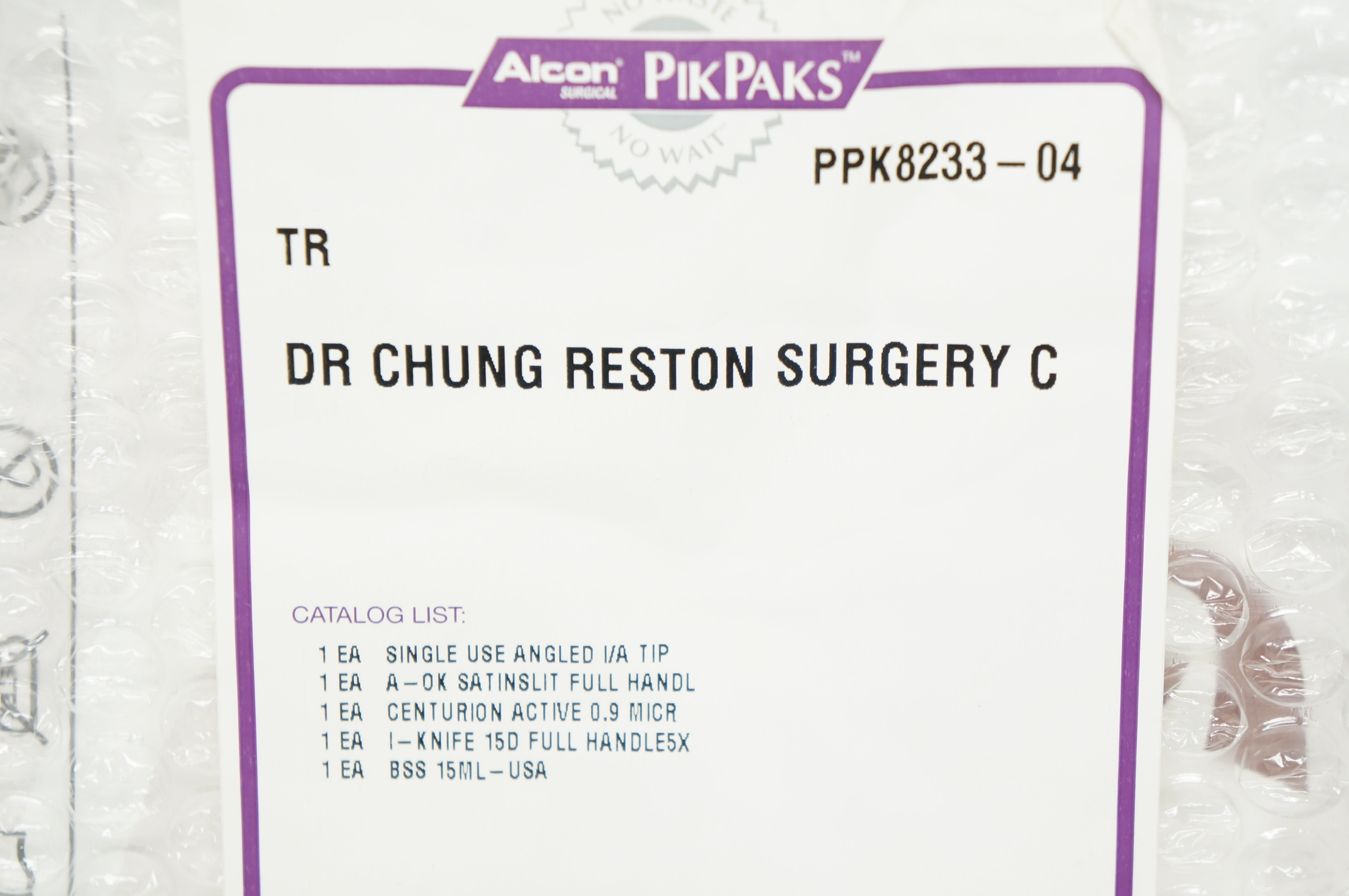 Alcon PPK8233-04 PikPaks DR Chung Reston Surgery C (x)