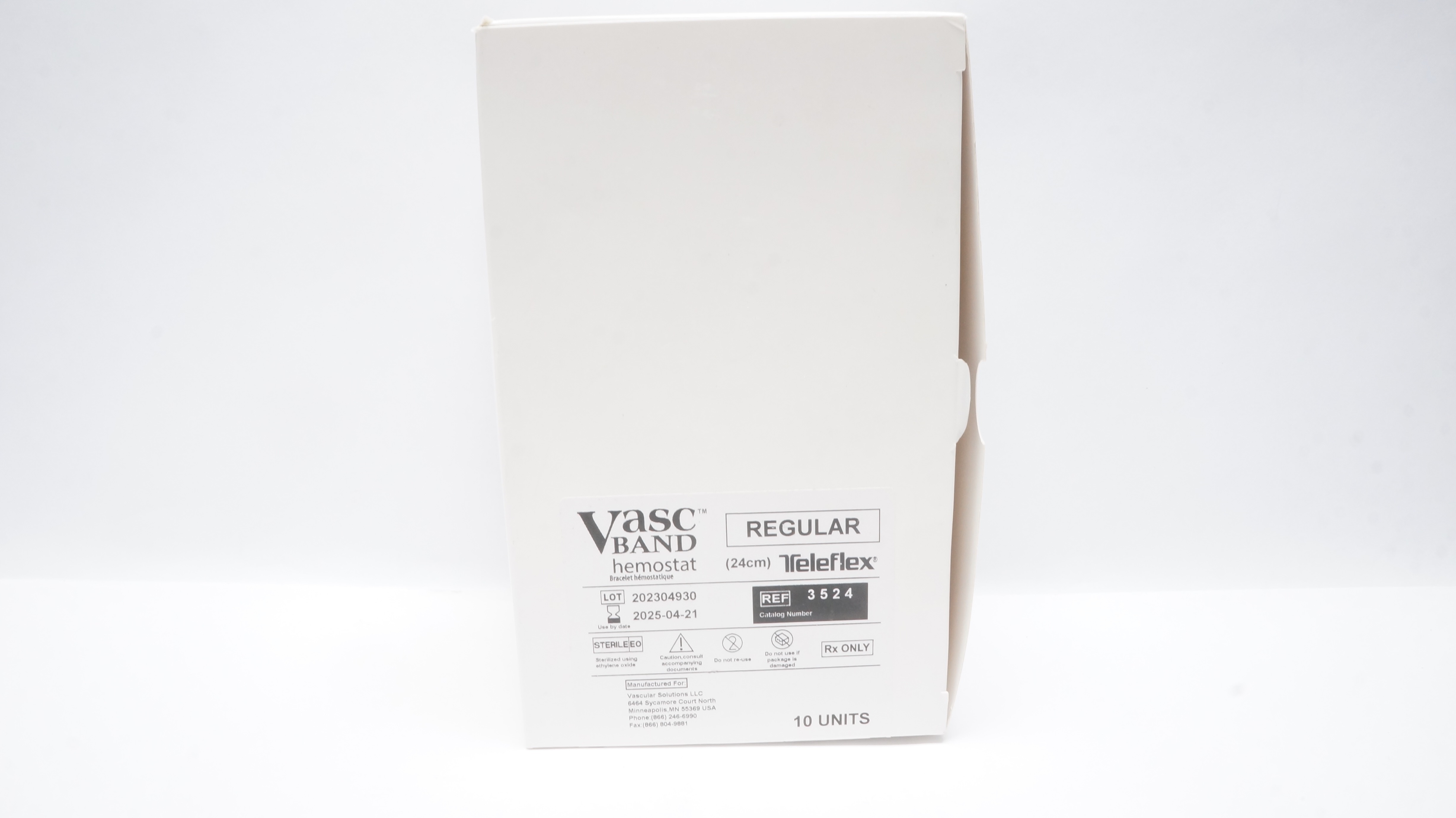 Teleflex 3524 Vascular Solutions Vasc Band Hemostat Regular 24cm (x)- Box of 10