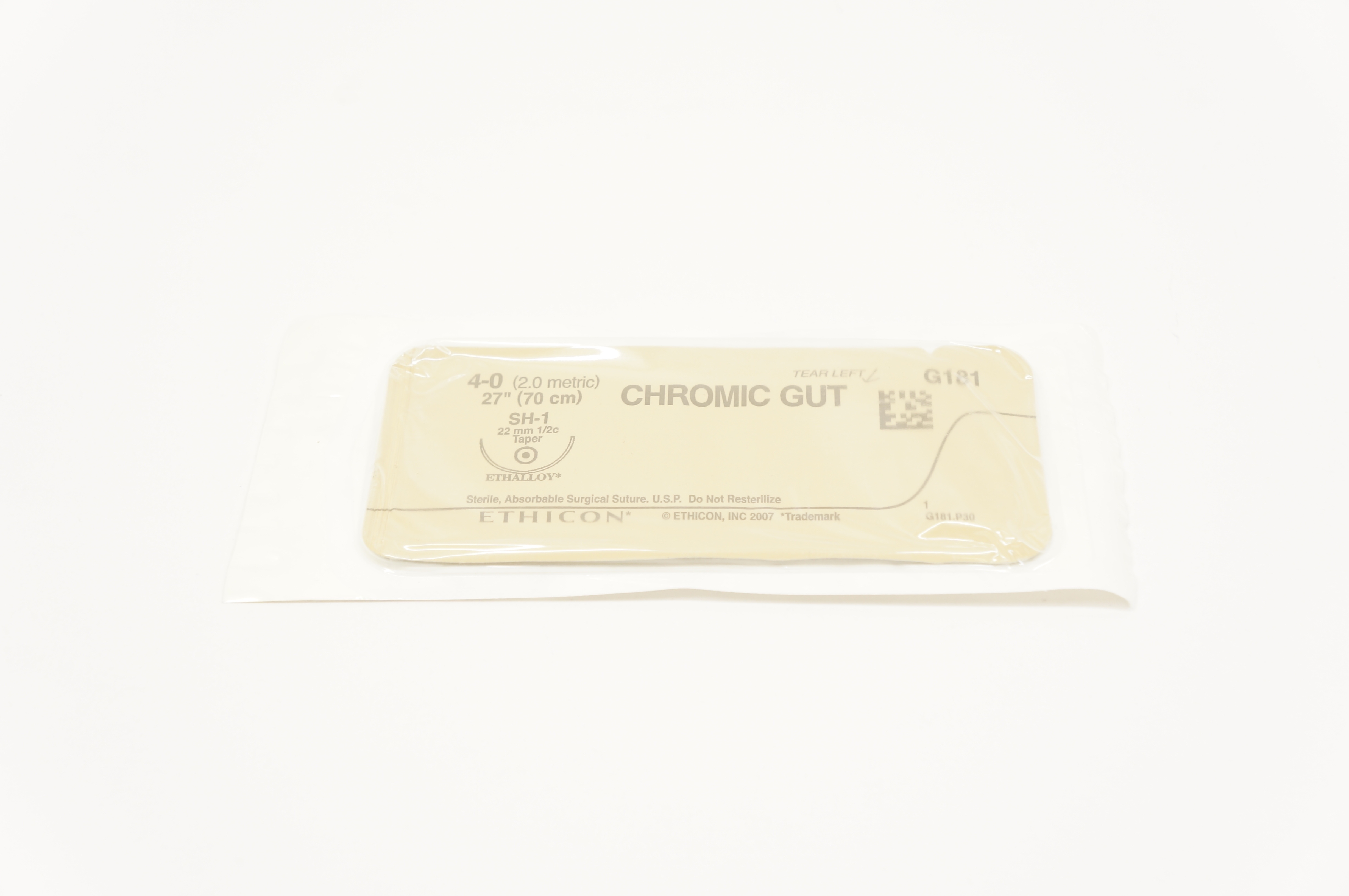 Ethicon G181 4-0 CHROMIC GUT, SH-1, 22mm 1/2c Taper, 27inch (x)