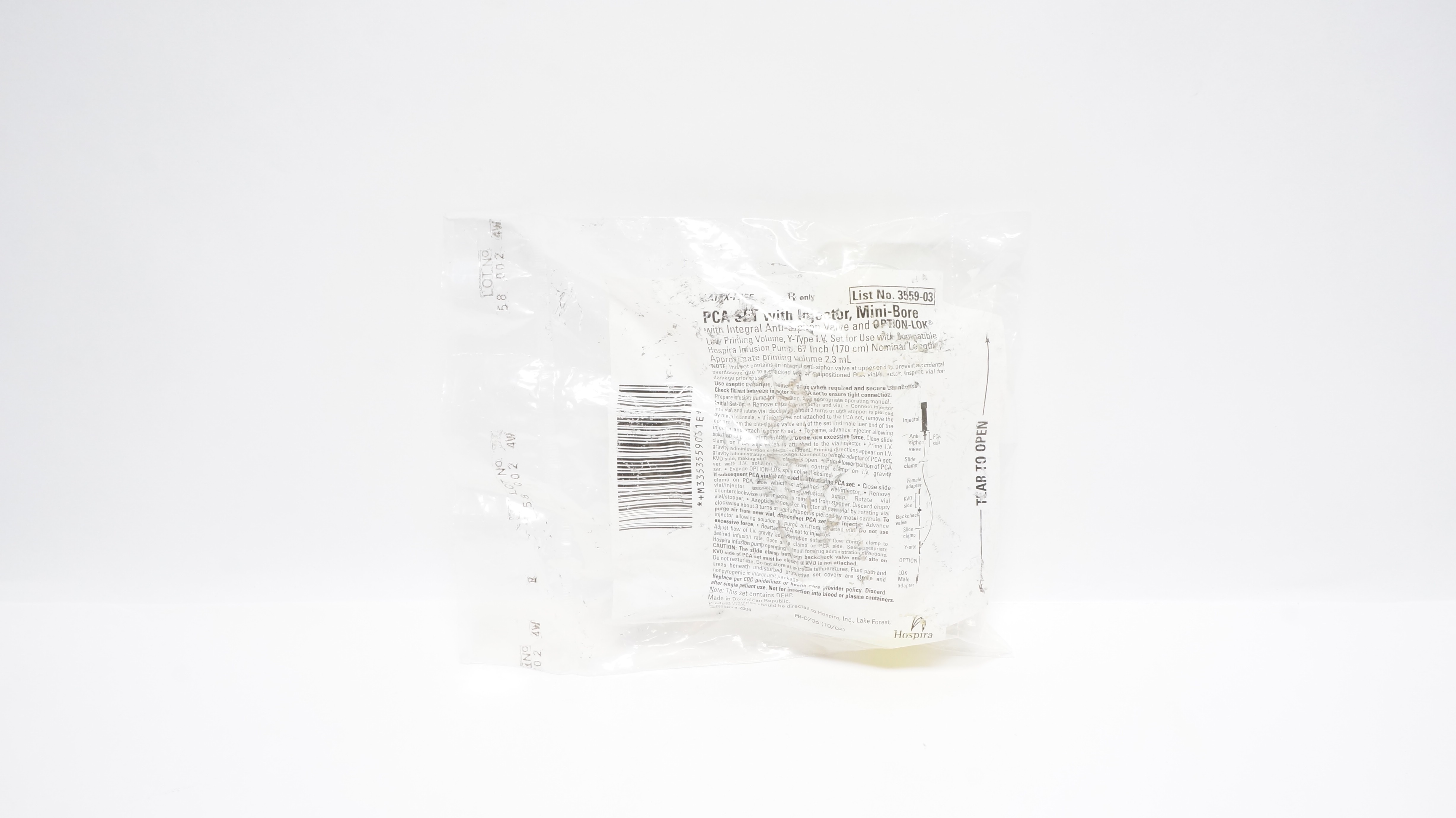 Hospira 3559-03 PCA SET with Injector, Mini-Bore (x)