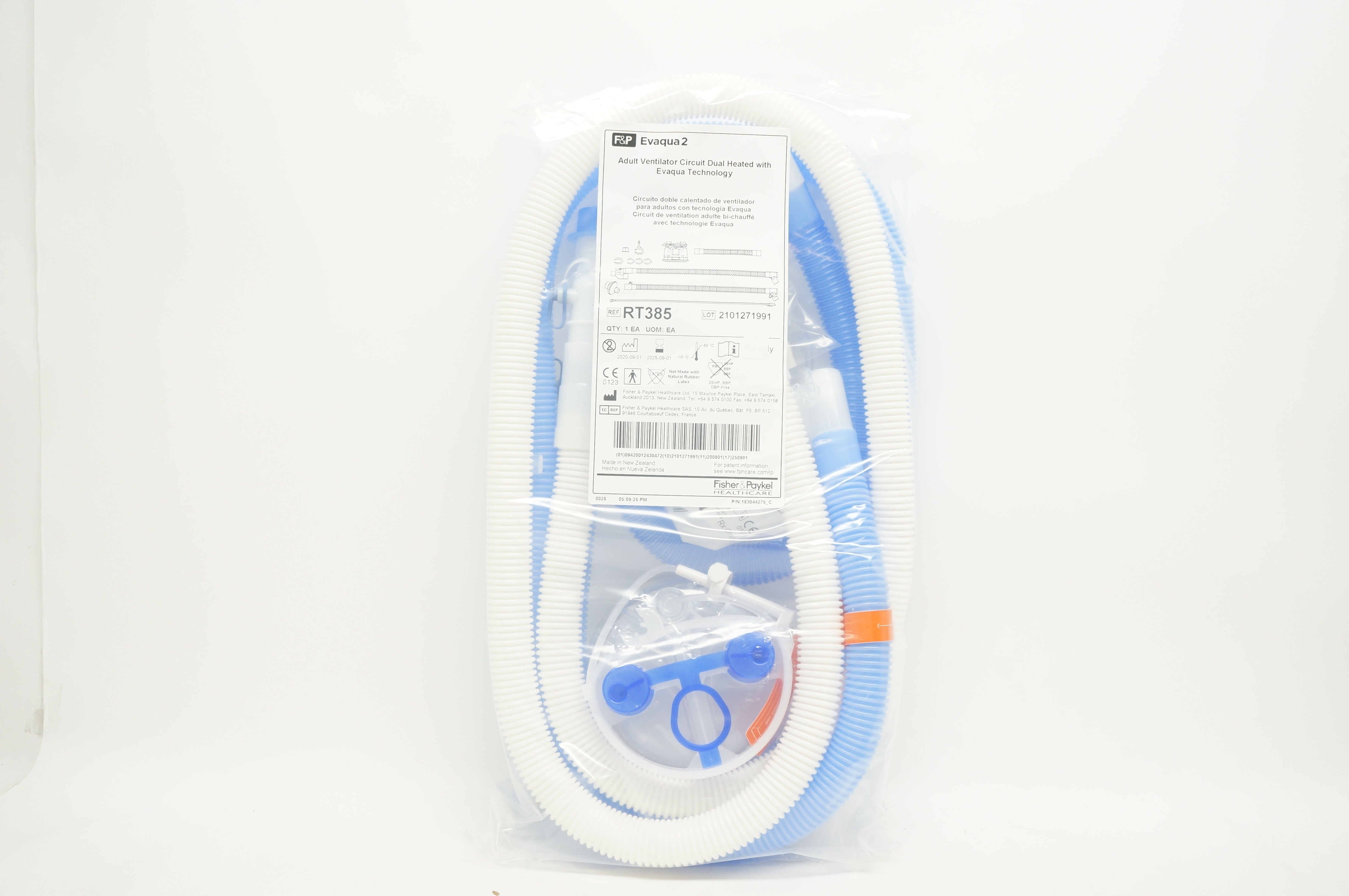 Fisher & Paykel RT385 Evaqua 2 Adult Ventilator Circuit Dual Heated