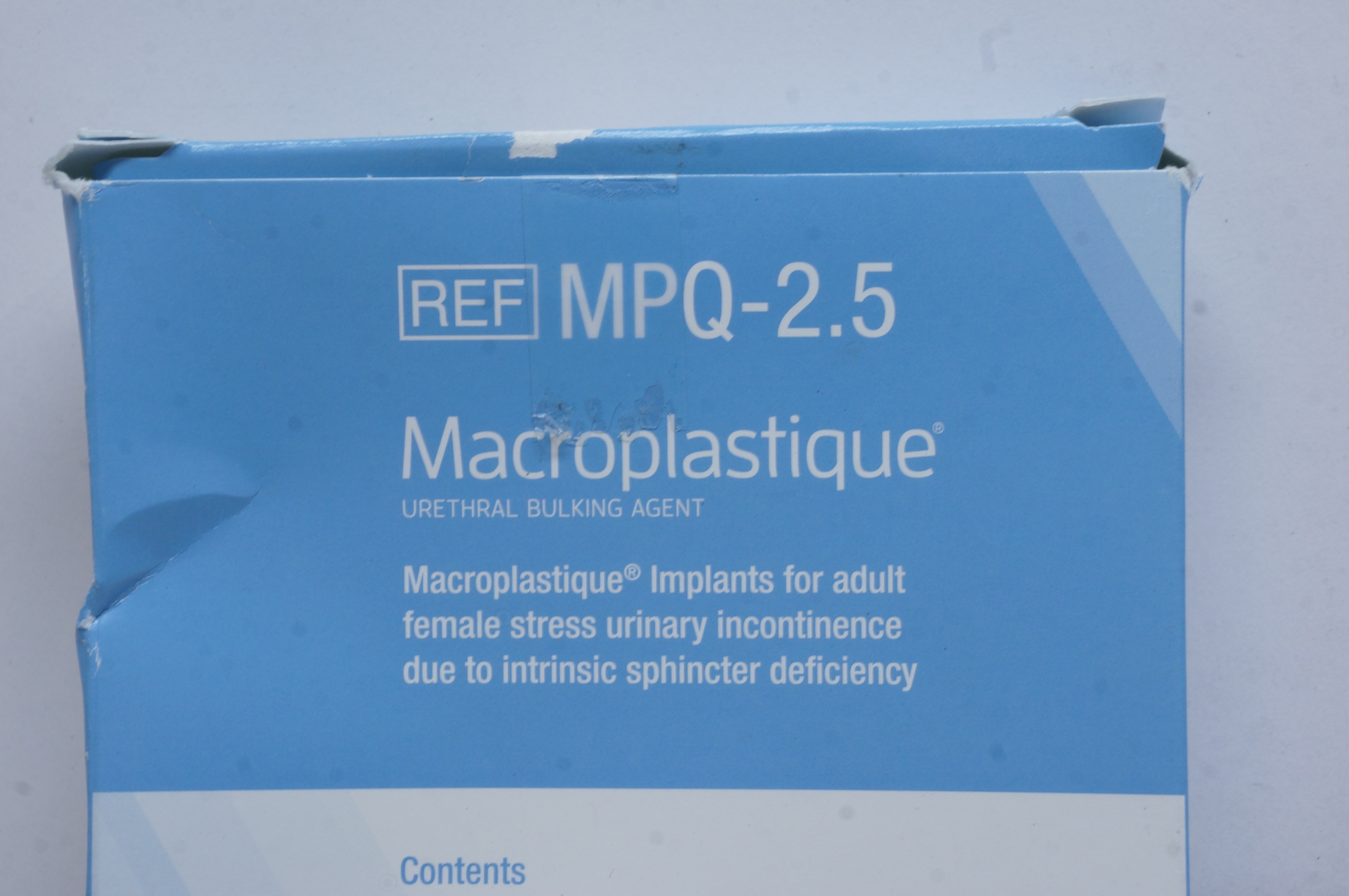 Cogentix Medical MPQ-2.5 Macroplastique Urethral Bulking Agent 2.5ml (x)