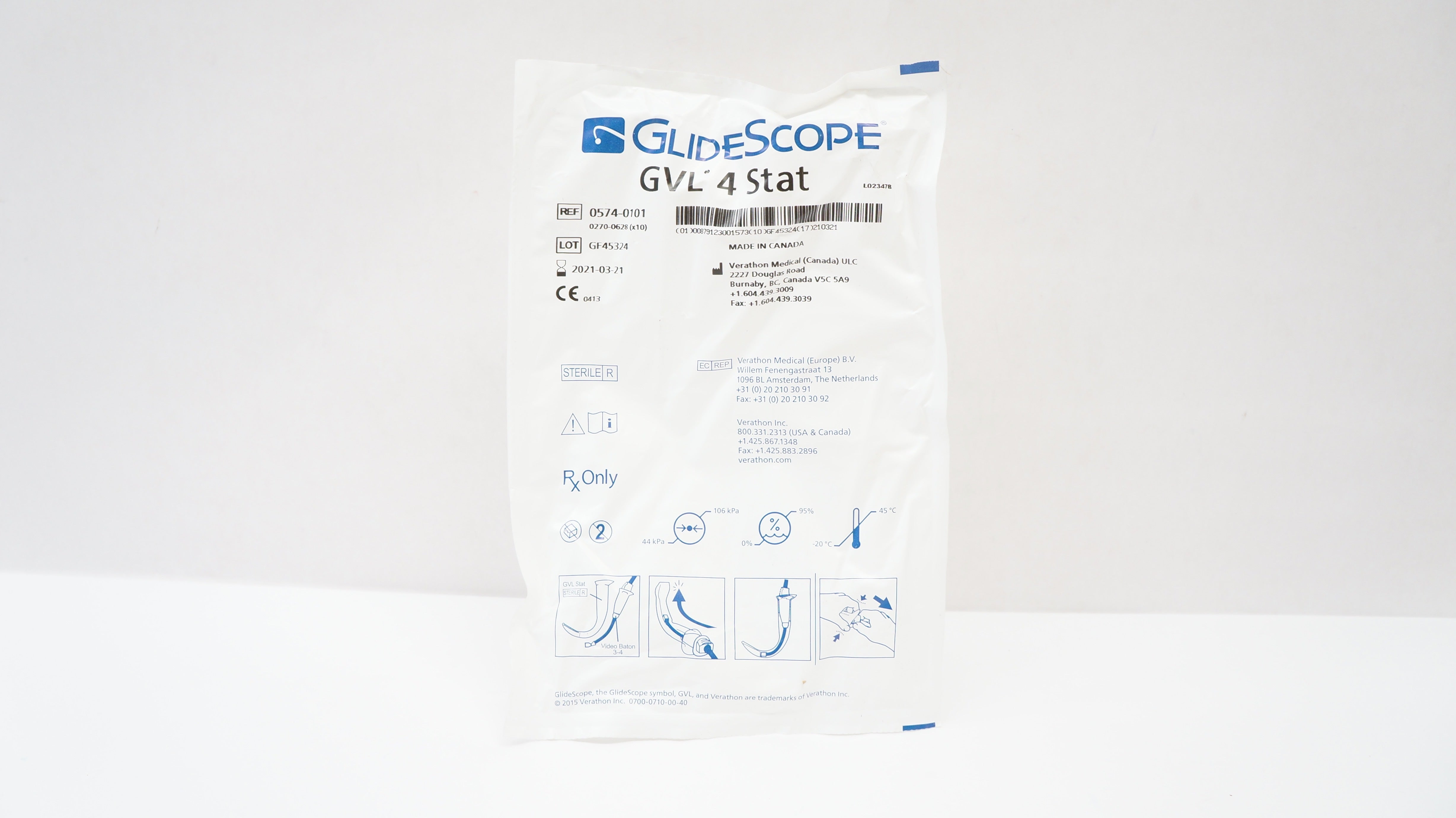 Verathon Medical 0574-0101 GlideScope GVL 4 Stat (x)