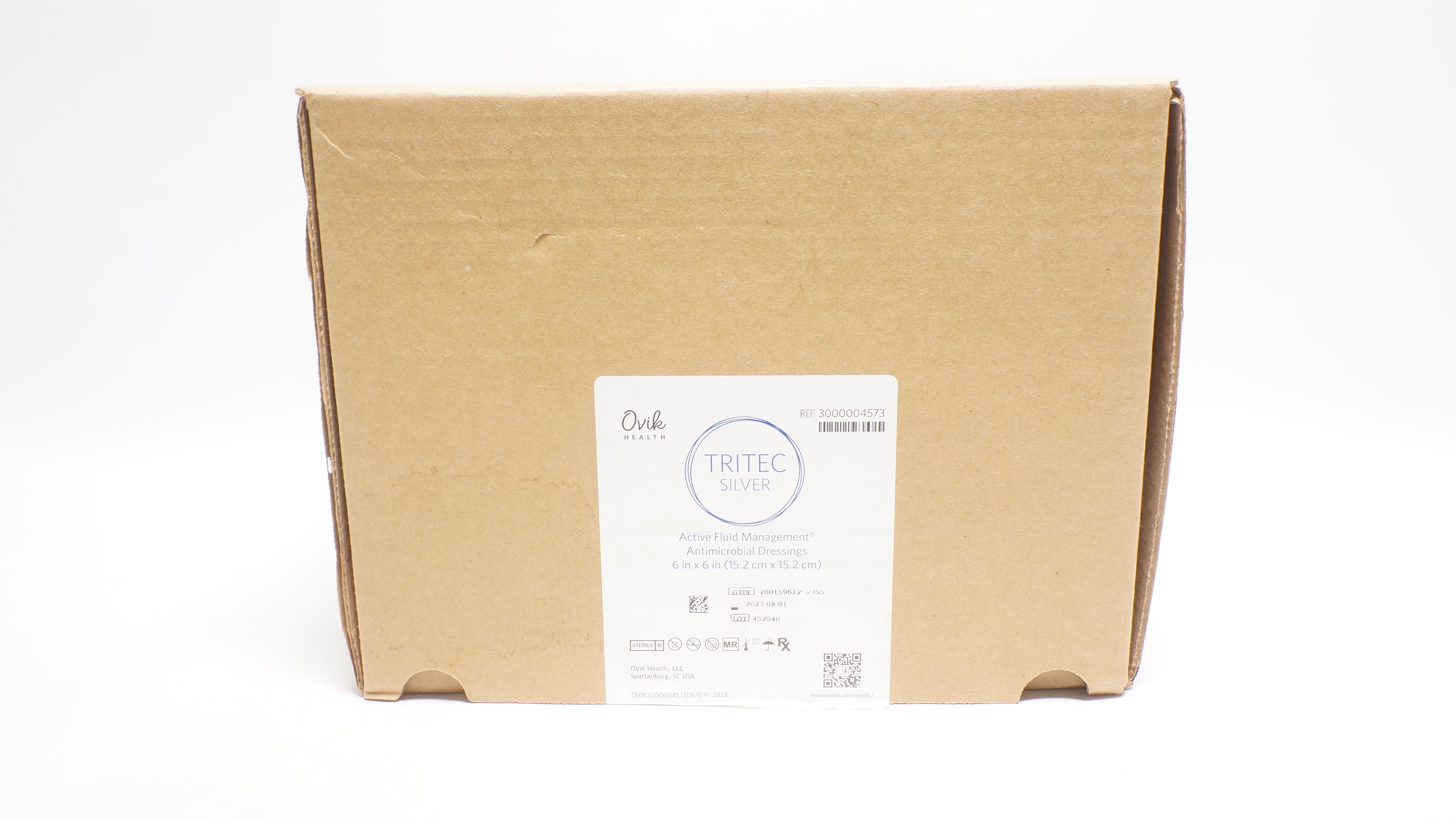 Ovik Health 3000004573 Tritec Silver Antimicrobial Dressing 6In x 6In-Box of 100