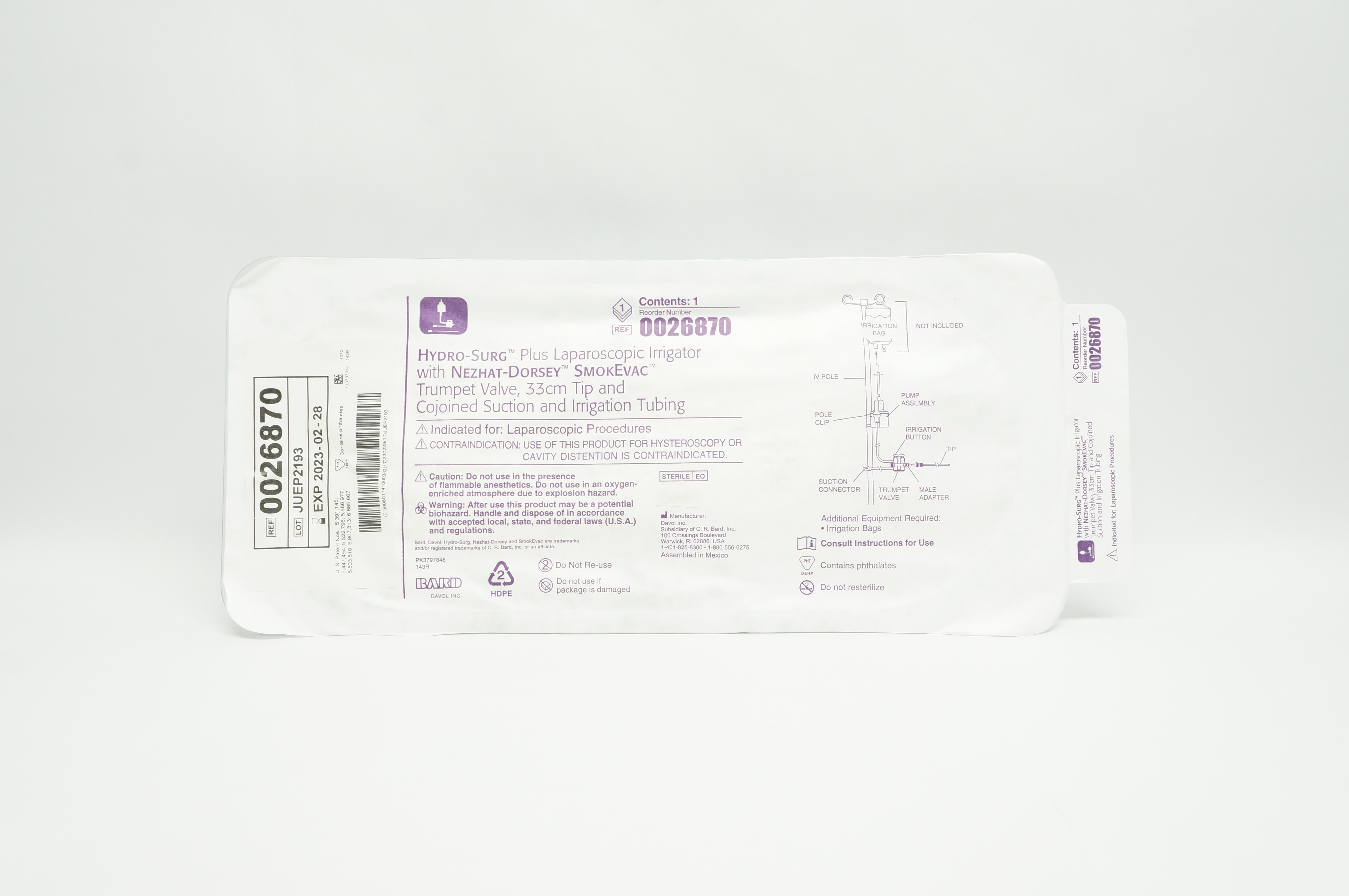 Bard 0026870 Hydro-Surg Plus Laparoscopic Irrigator