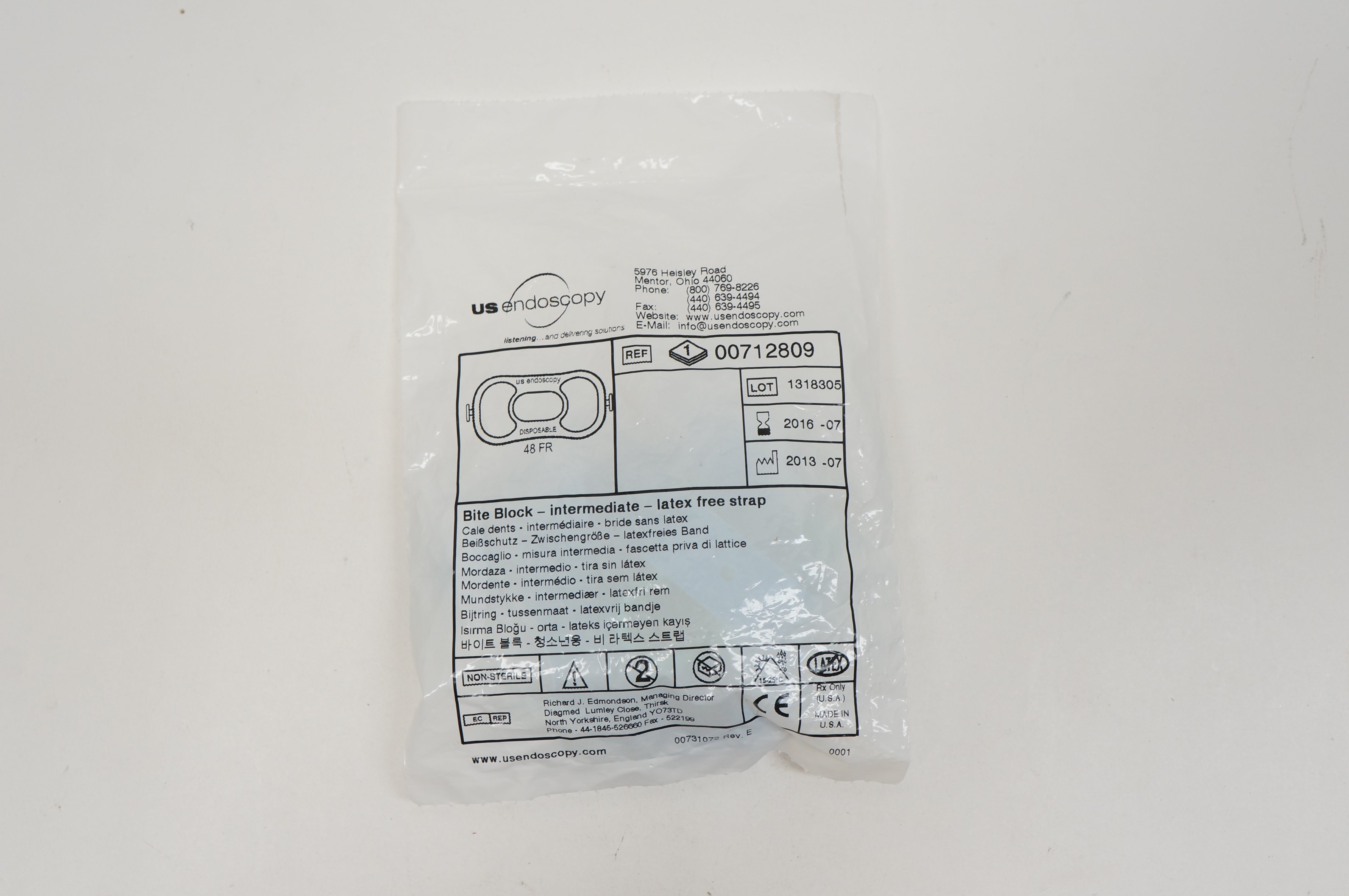 US Endoscopy 00712809 Bite Block - Intermediate - Latex Free Strap 48Fr. (x)