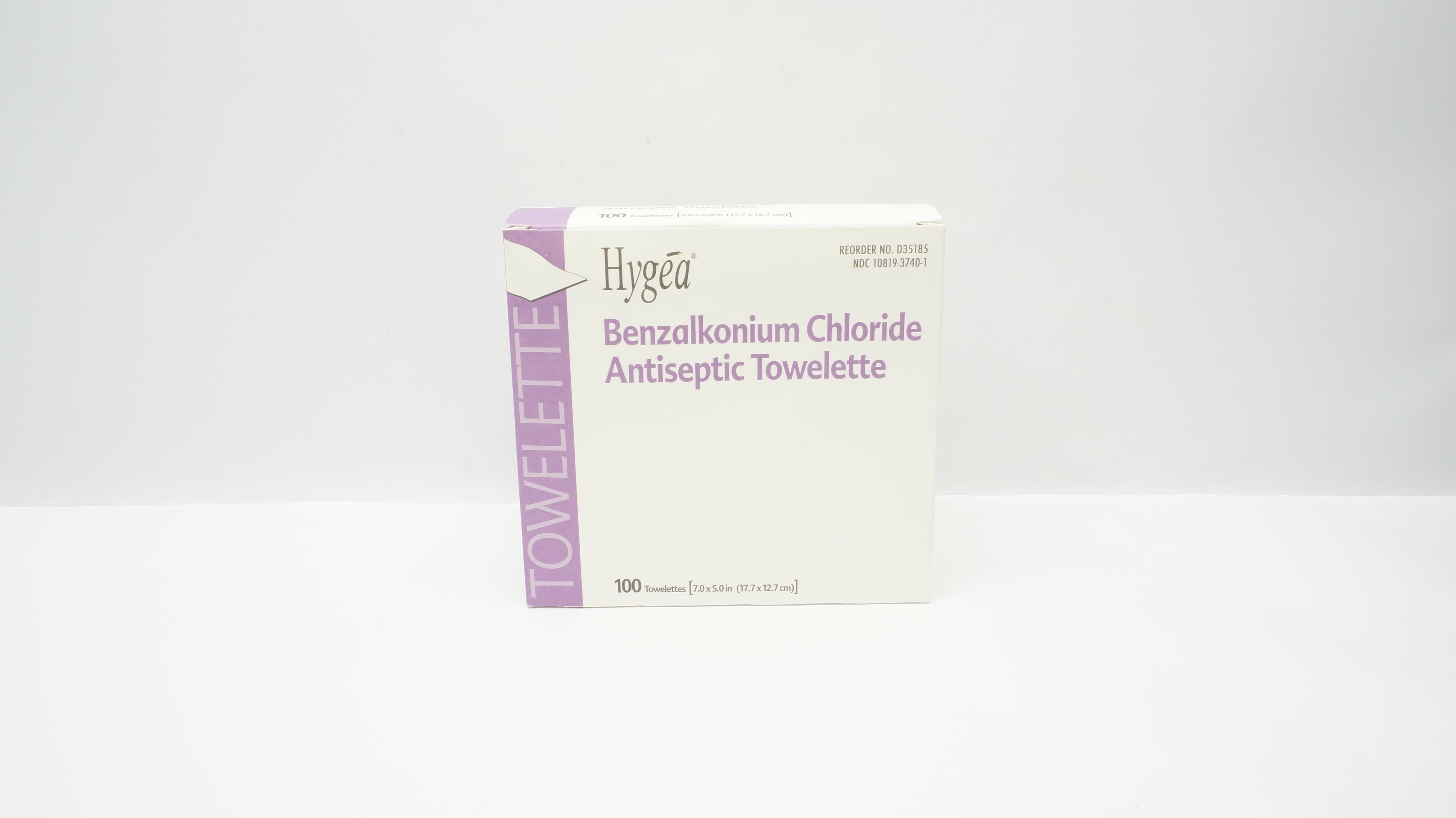 Hygea D35185 Benzalkonium Chloride Antiseptic Towelette 7 x 5 inch - Box of 79