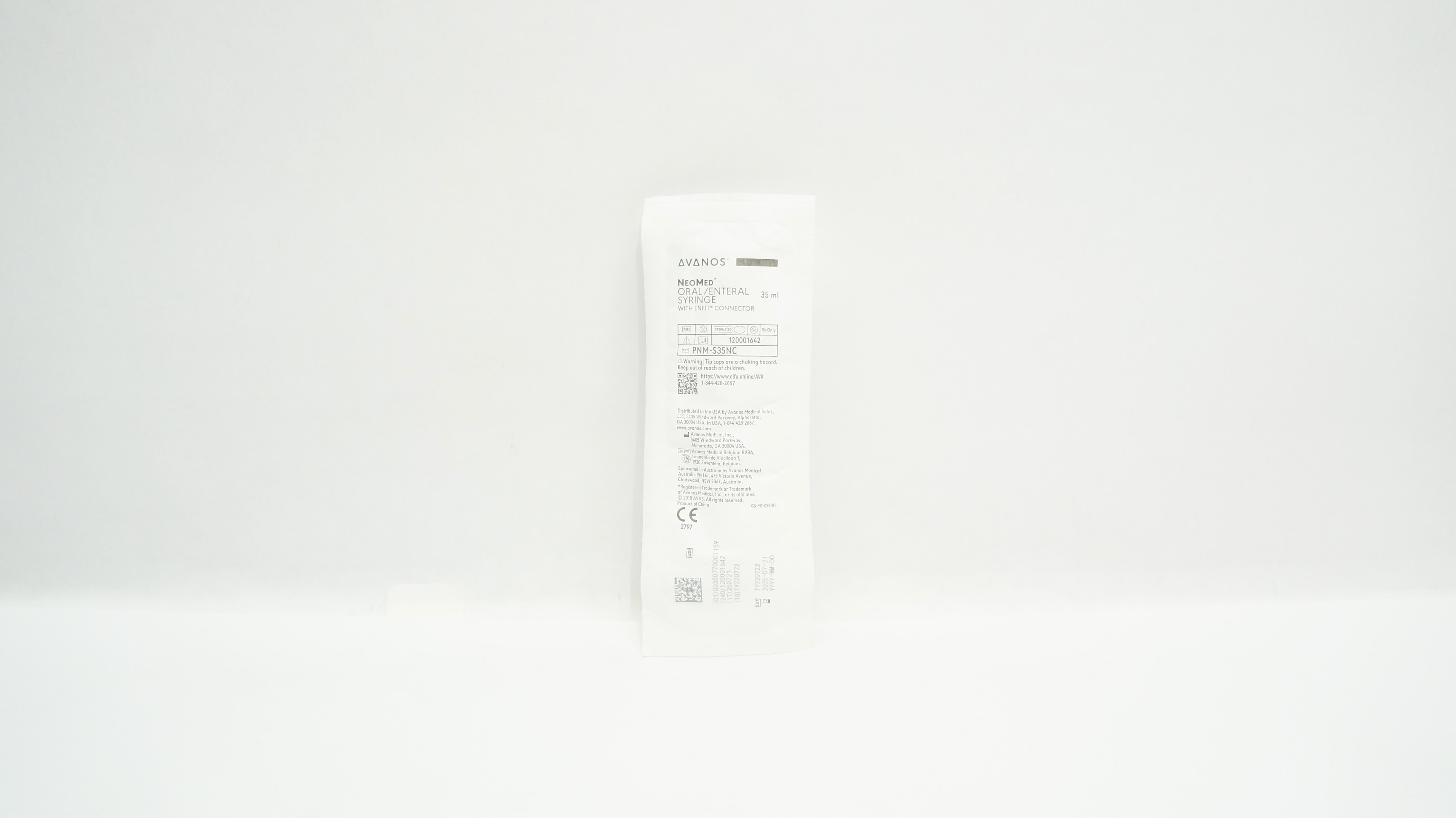 Avanos PNM-S35NC NeoMed Oral/Enteral Syringe with ENFIT Connector 35mL