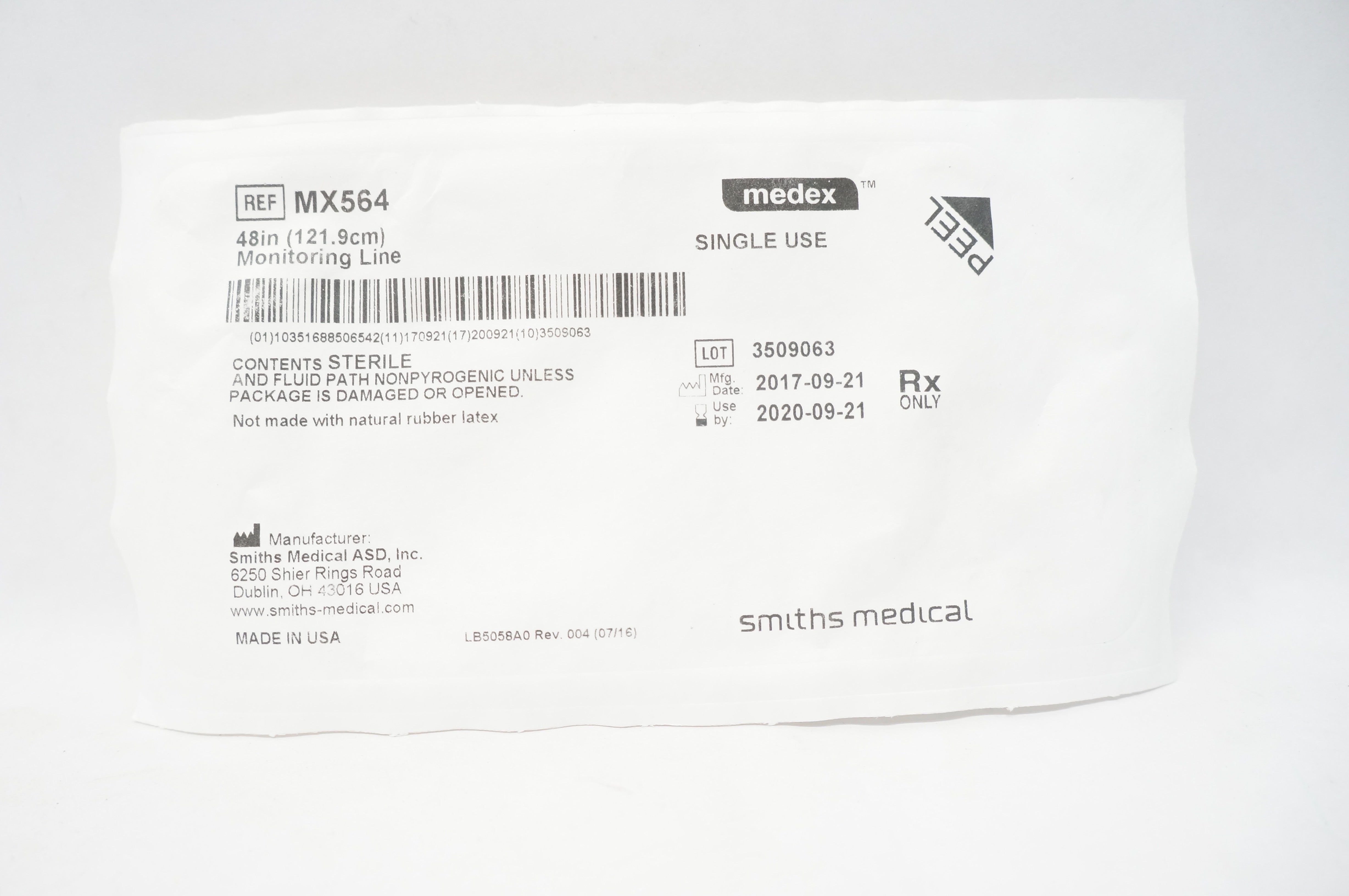 Smiths Medical MX564 Medex Monitoring Line 48 inch (x)