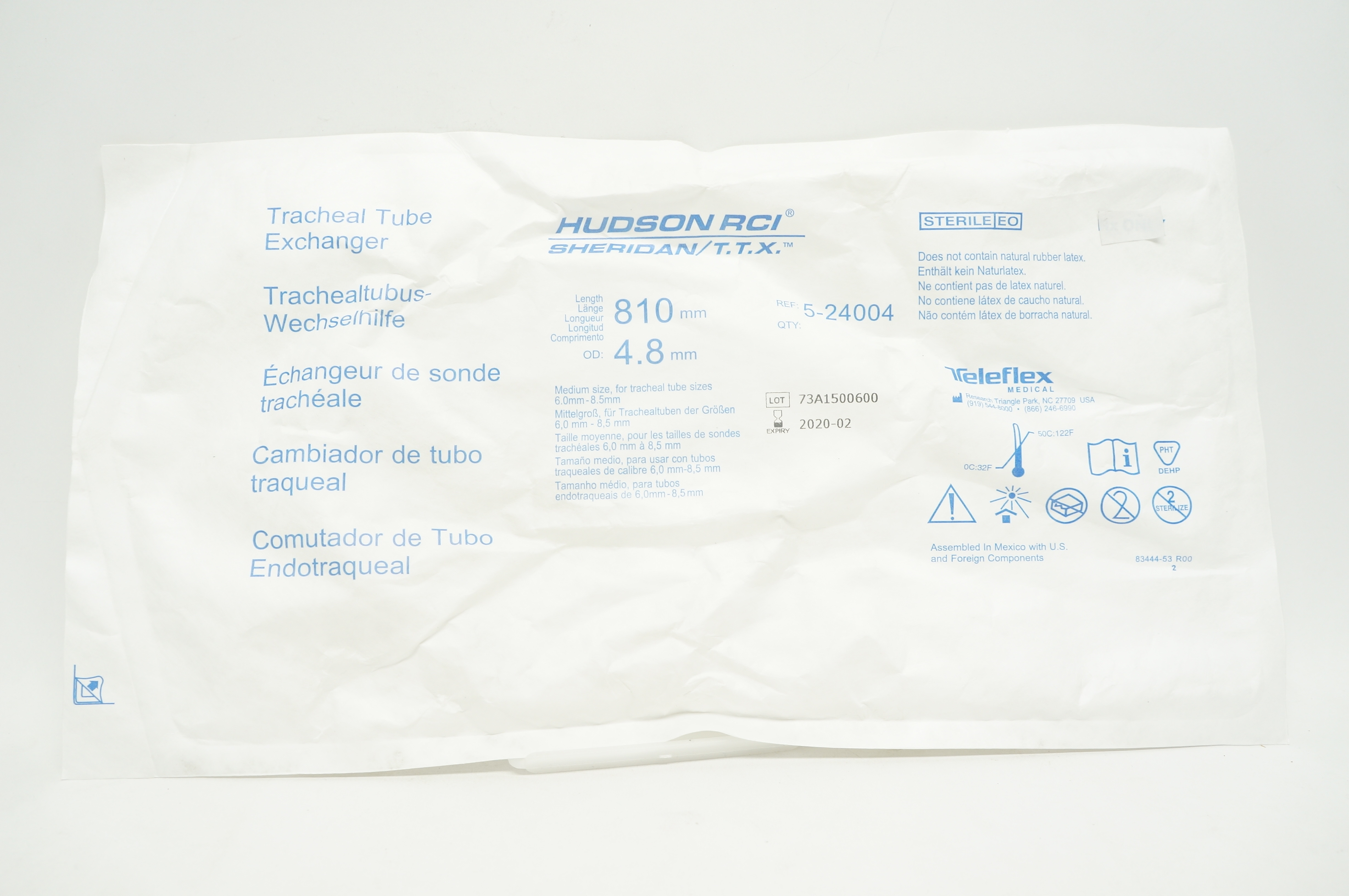 Teleflex 5-24004 Hudson RCI Tracheal Tube Exchanger 810mm x 4.8mm (x)