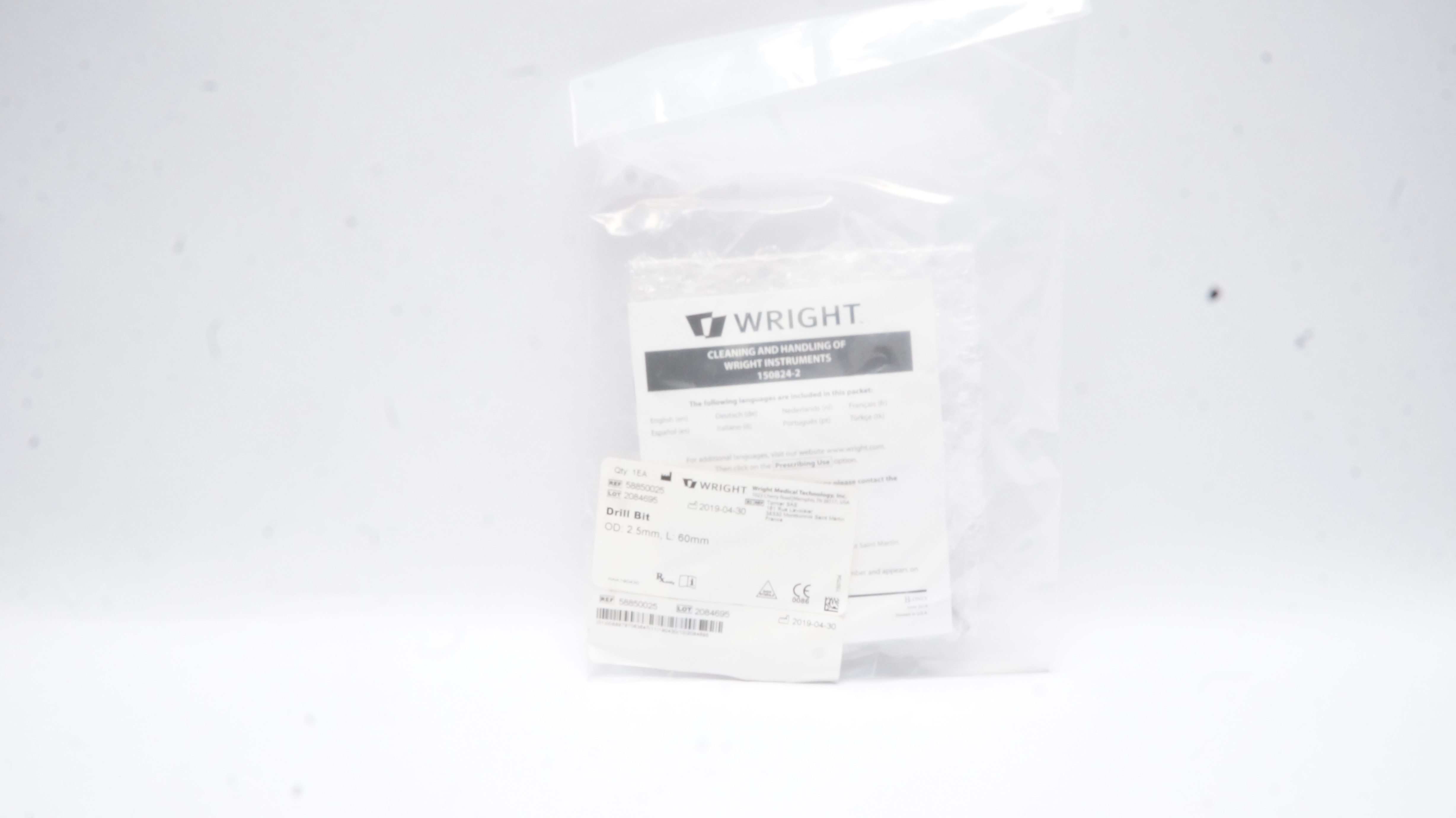 Wright Medical 58850025 Drill Bit 2.5mm x 60mm