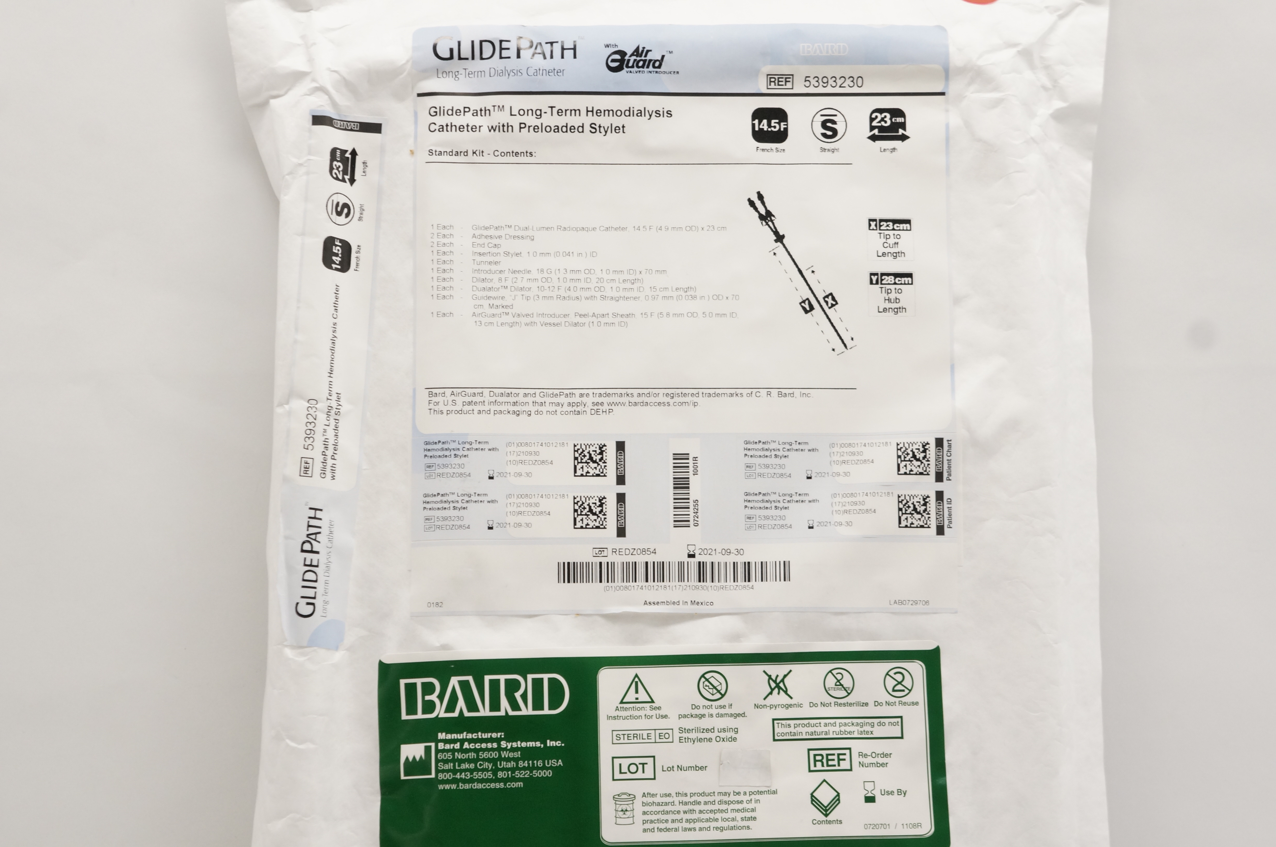 Bard 5393230 GlidePath Long-Term Hemodialysis Cath. 14.5F x 23 cm (x)