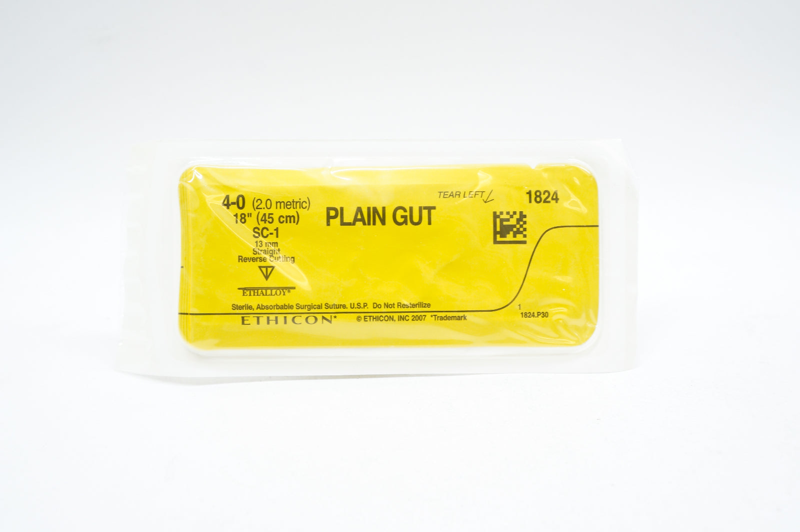 Ethicon 1824 4-0 PLAIN GUT, SC-1, 13mm Straight, 18inch (x) - Lot of 14