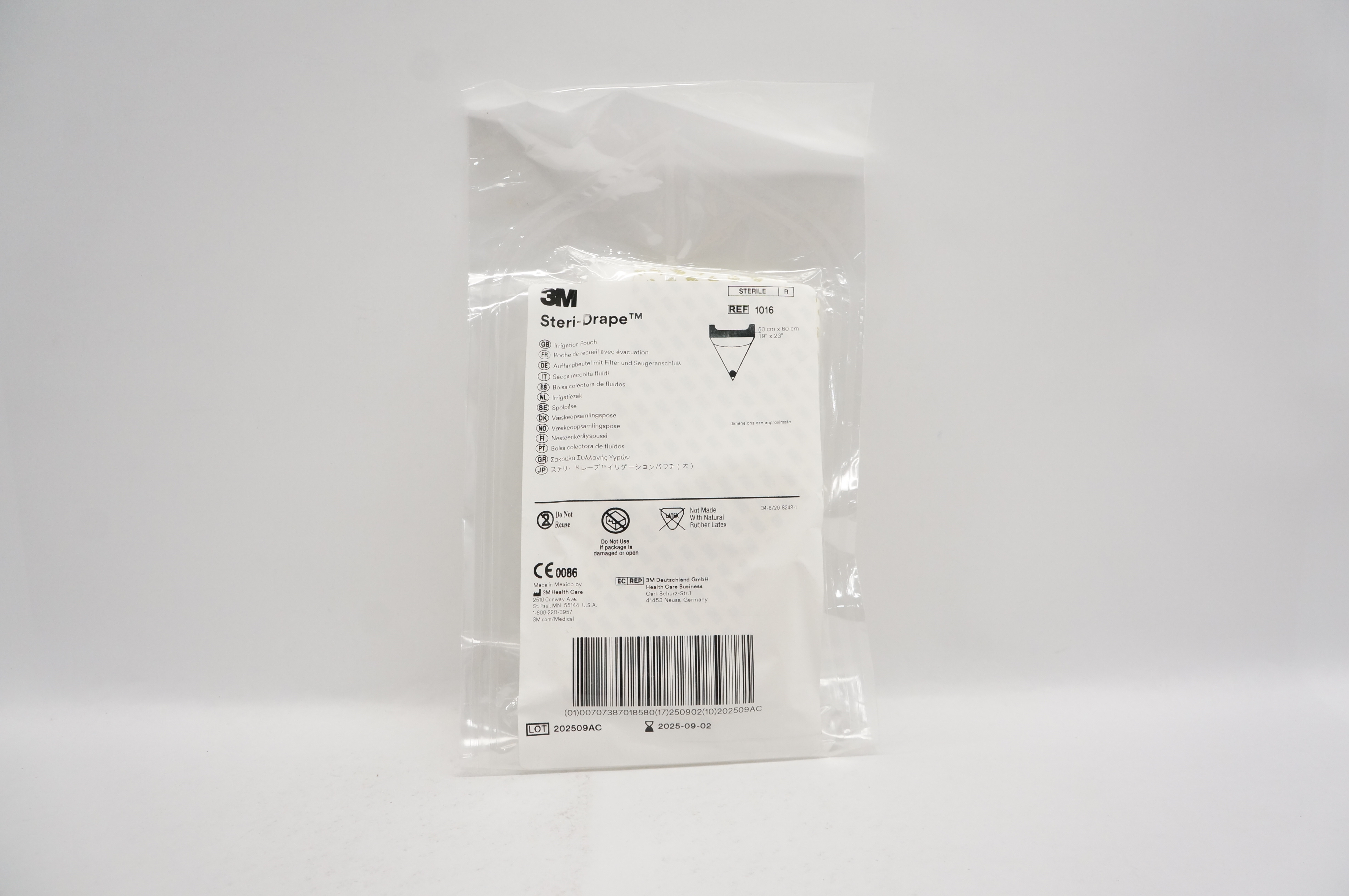 3M 1016 Steri-Drape Irrigation Pouch 19 inch x 23 inch